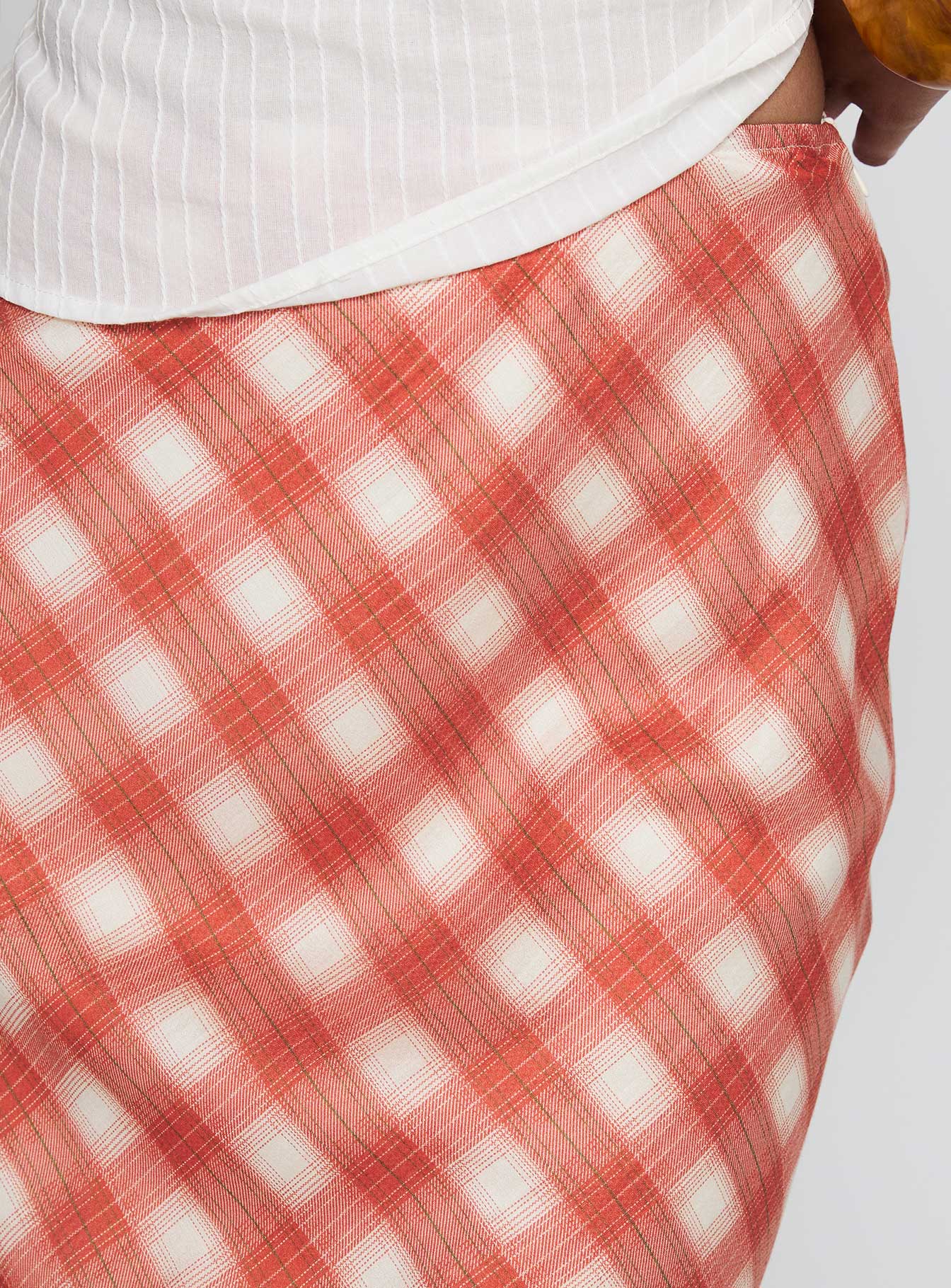 Living Color Maxi Skirt Orange Gingham-Vipp Girl