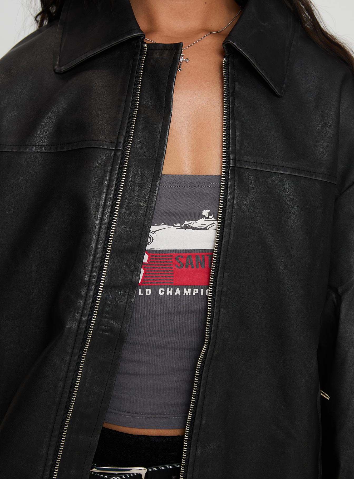 Napoleon Faux Leather Jacket Black-Vipp Girl