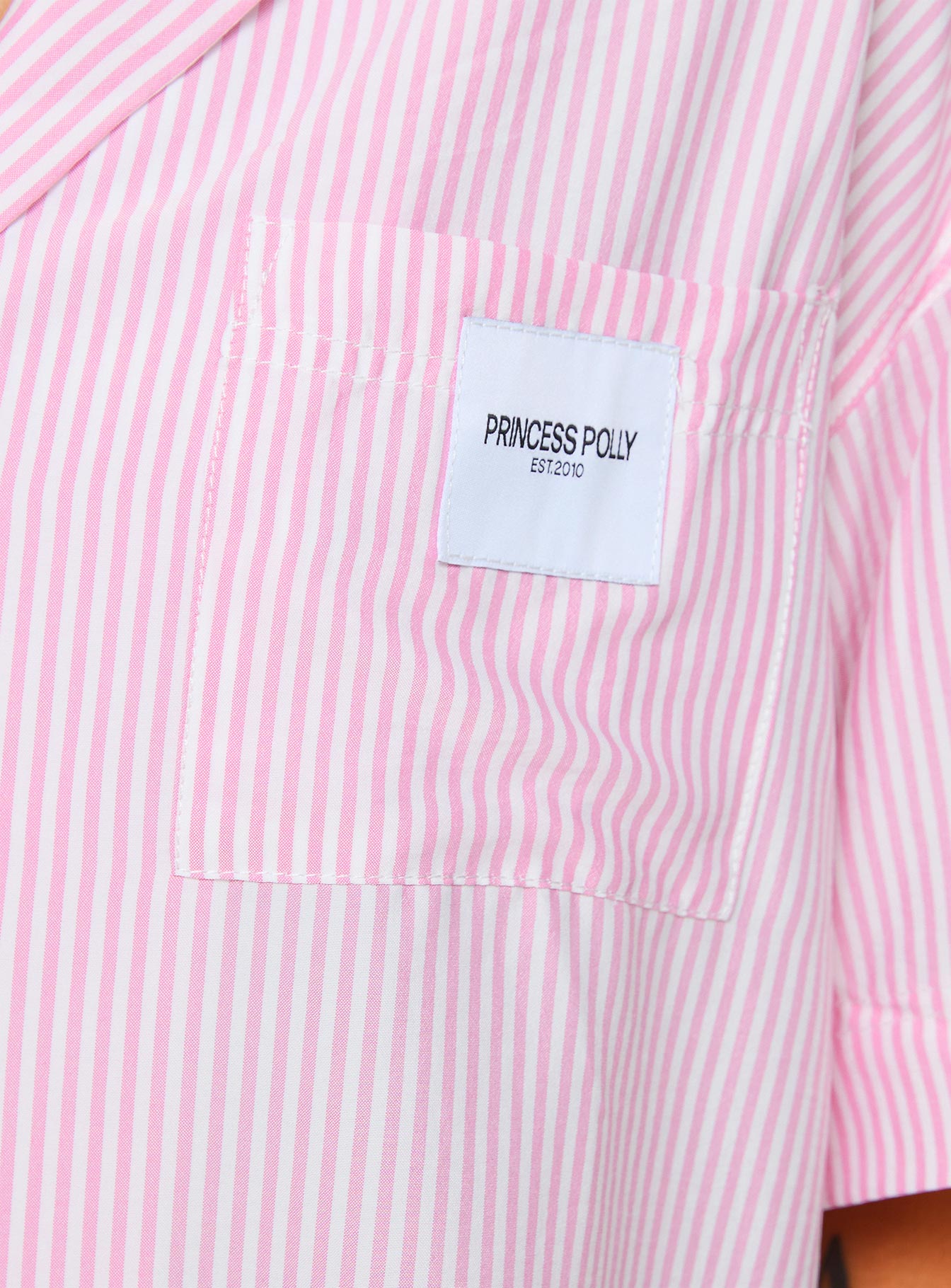 Early Riser Sleep Shirt Pink Stripe-Vipp Girl
