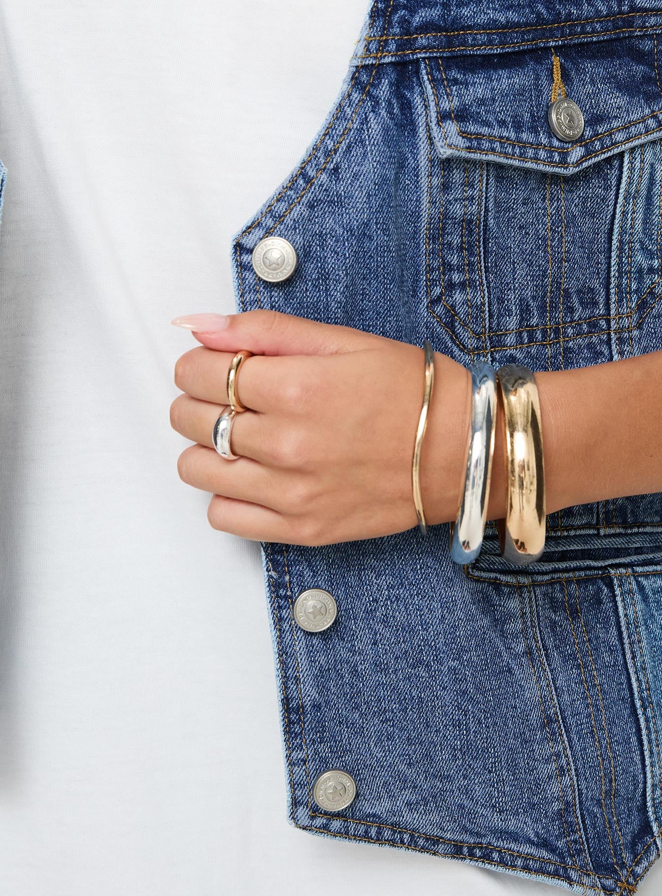 Neils Oversized Denim Vest Denim-Vipp Girl