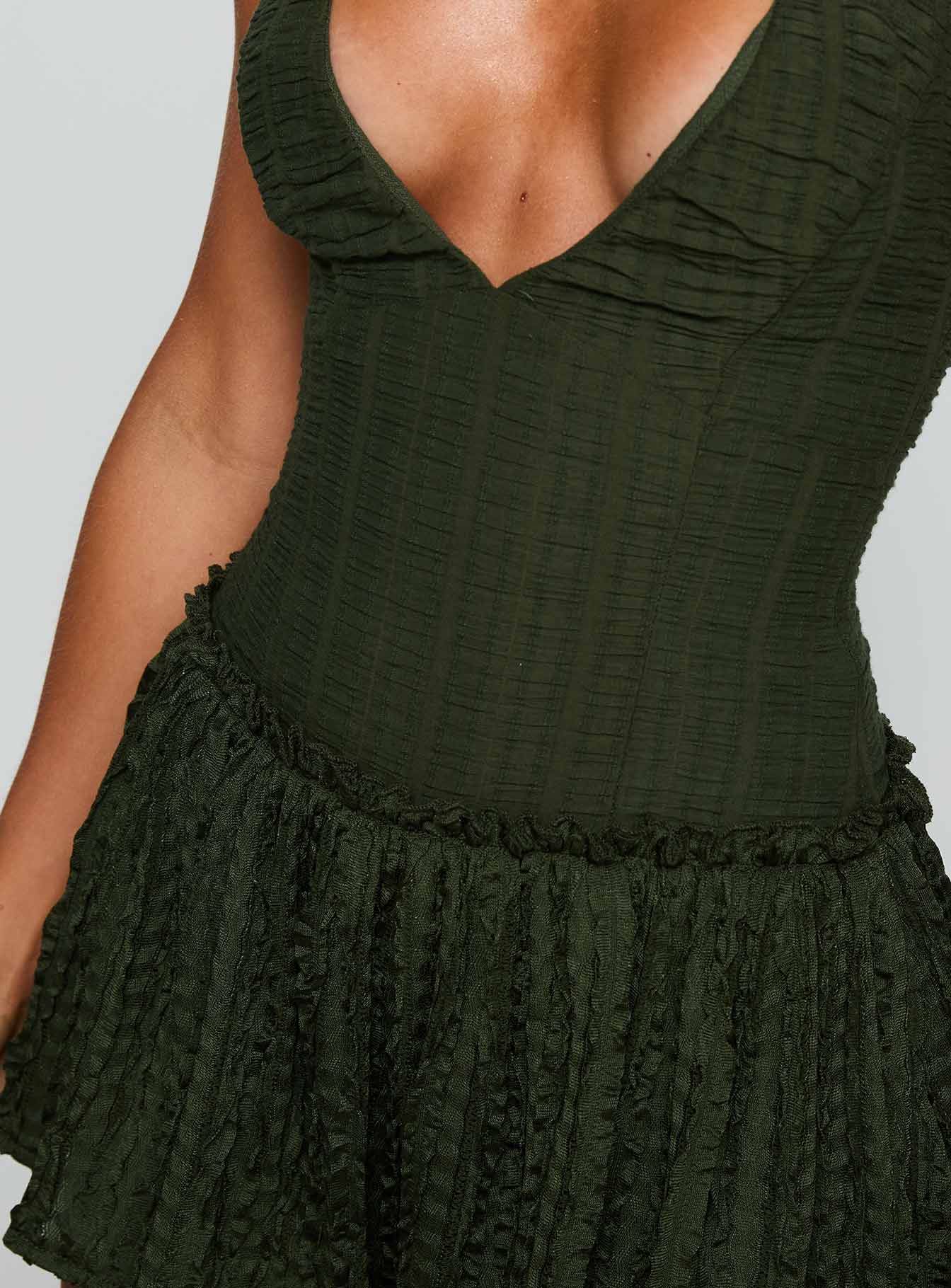 Mixie Halter Playsuit Olive Green-Vipp Girl