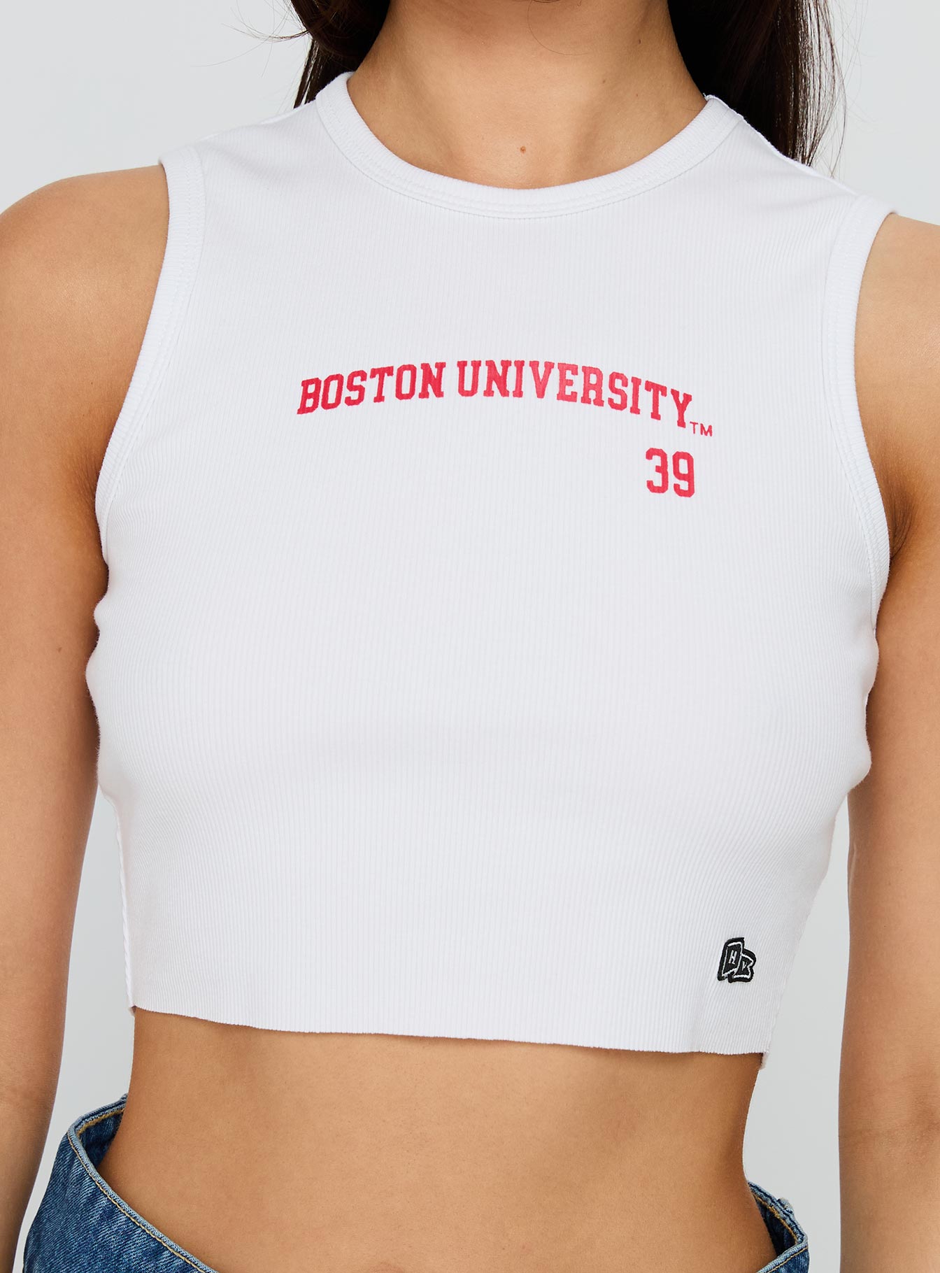 Boston University Cutoff Tank Top White-Vipp Girl