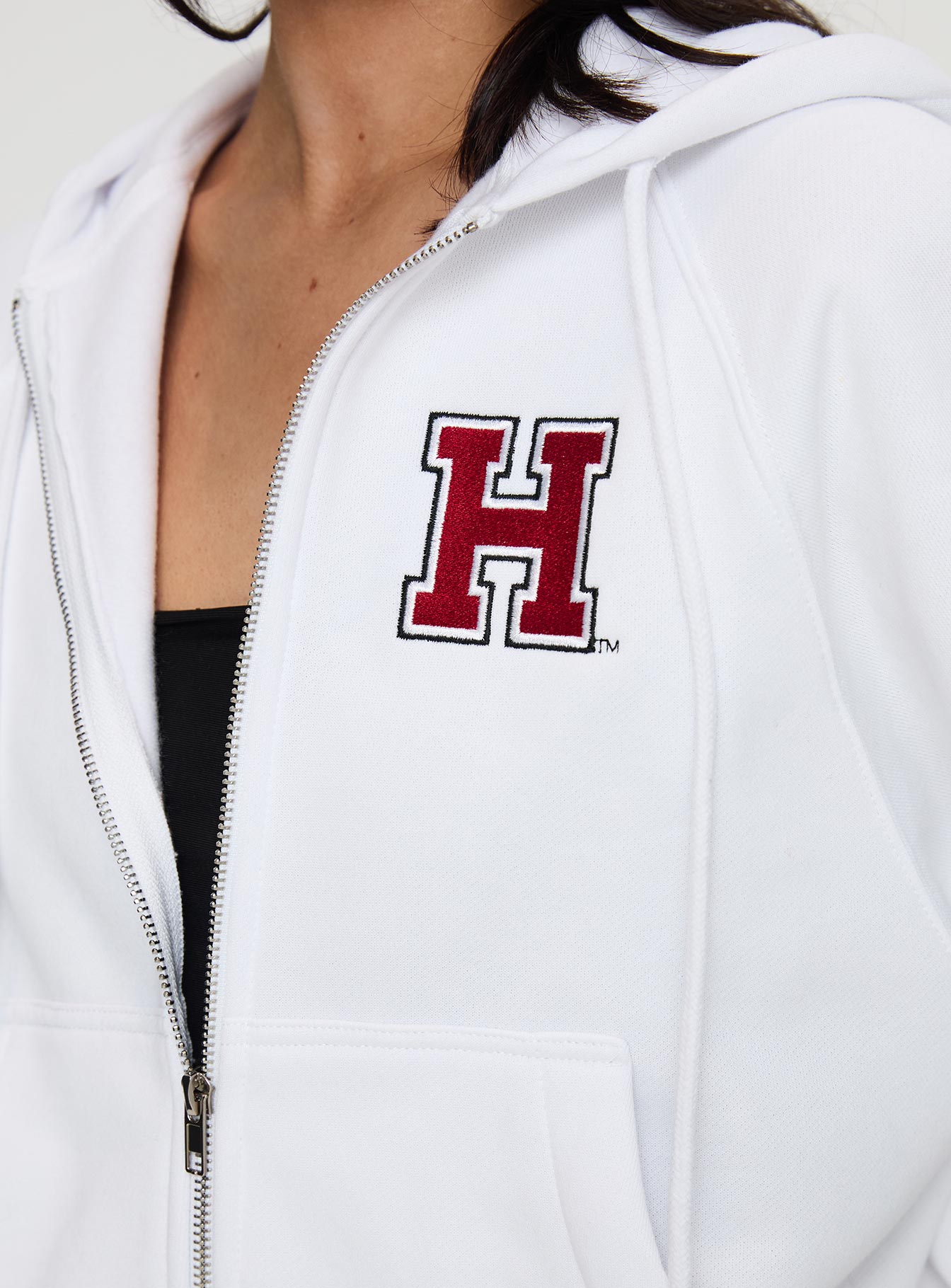 Harvard Raglan Zip Up White / Red-Vipp Girl