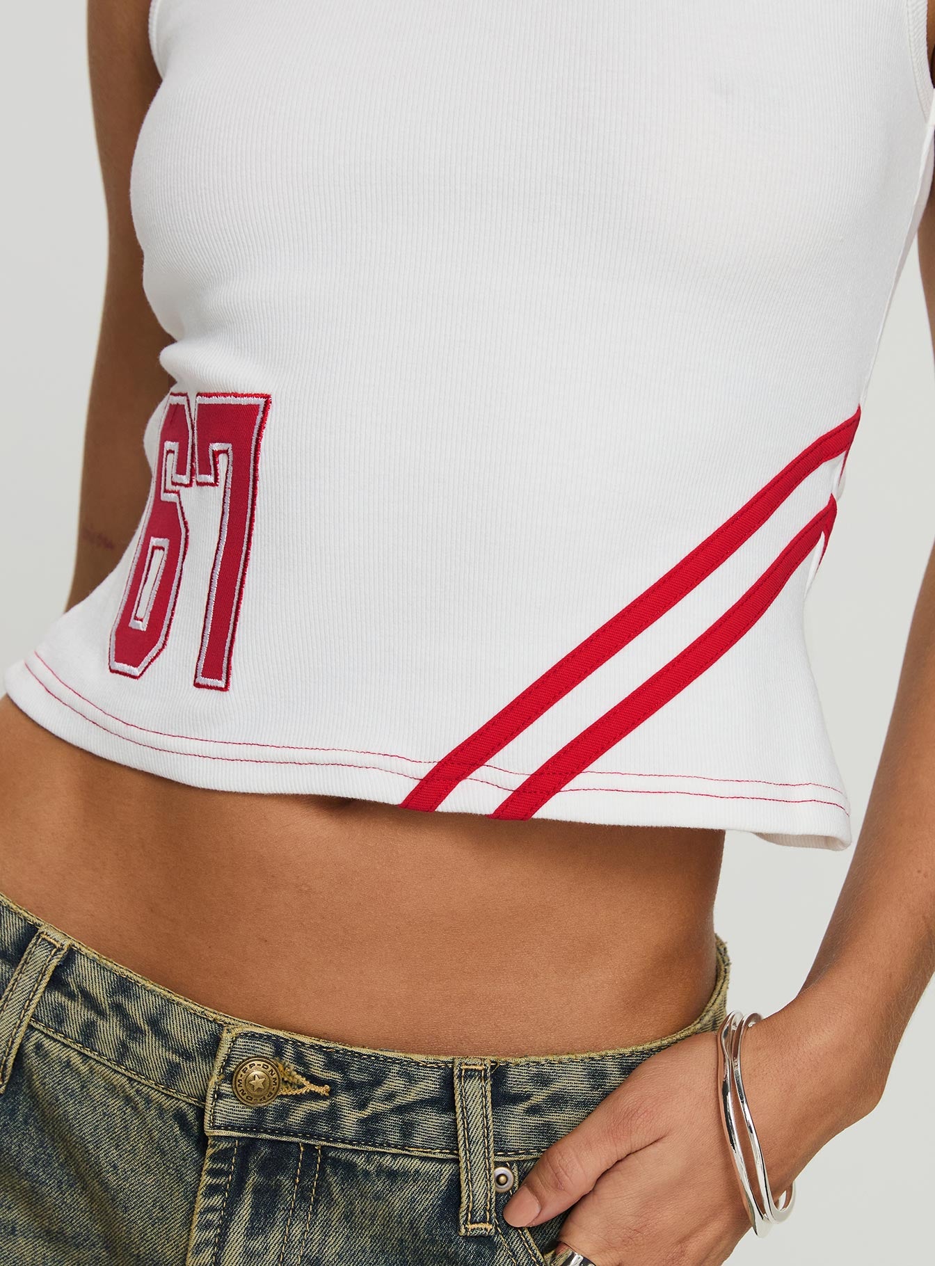 Fast 67 Tank Top White / Red-Vipp Girl