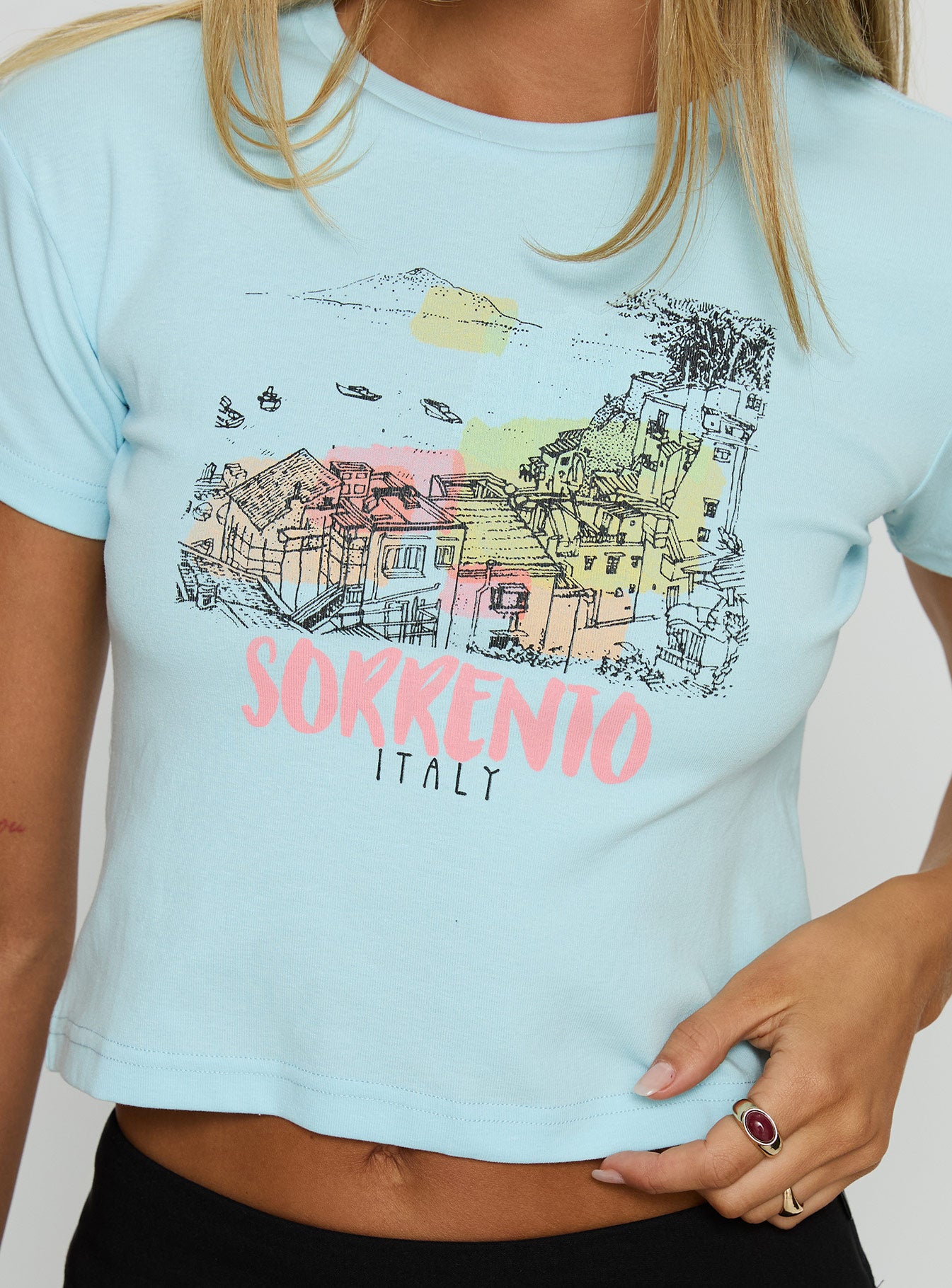 Love From Sorrento Graphic Top Blue-Vipp Girl