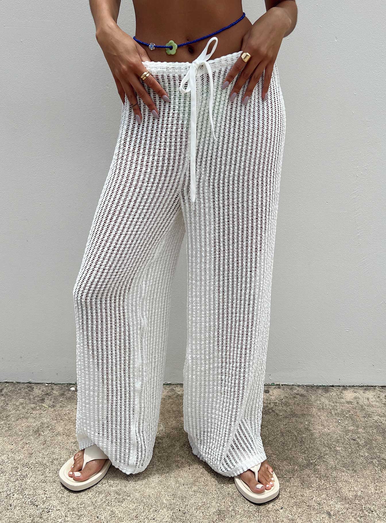 Darcie Knit Pants White-Vipp Girl