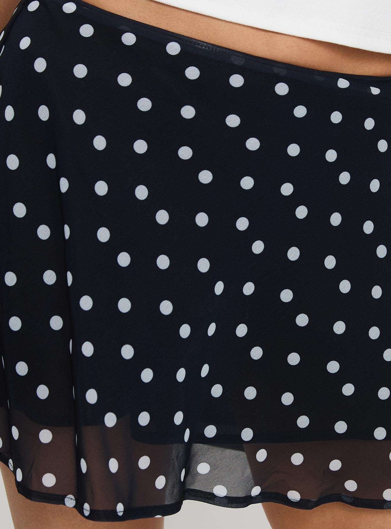 Dapple Bias Mini Skirt Black Polka Dot-Vipp Girl
