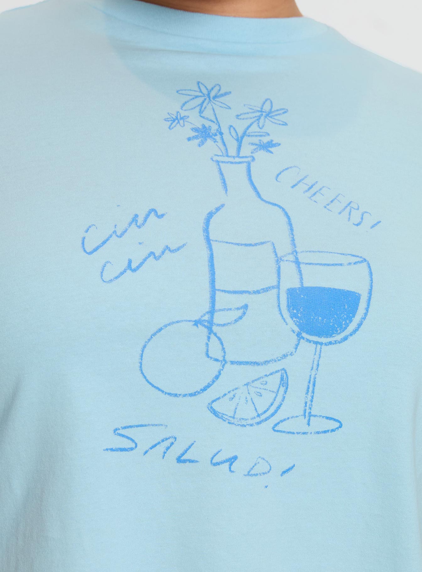 Cheers To You Tee Blue Curve-Vipp Girl