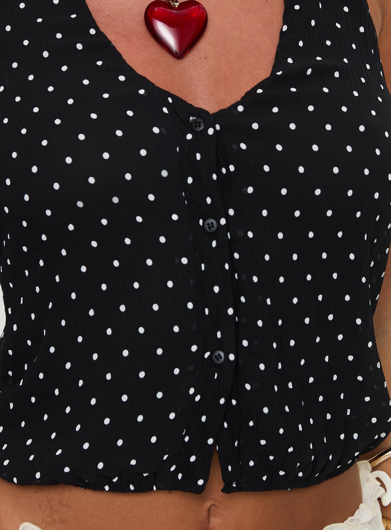 Brat Halter Top Onyx Polka-Vipp Girl