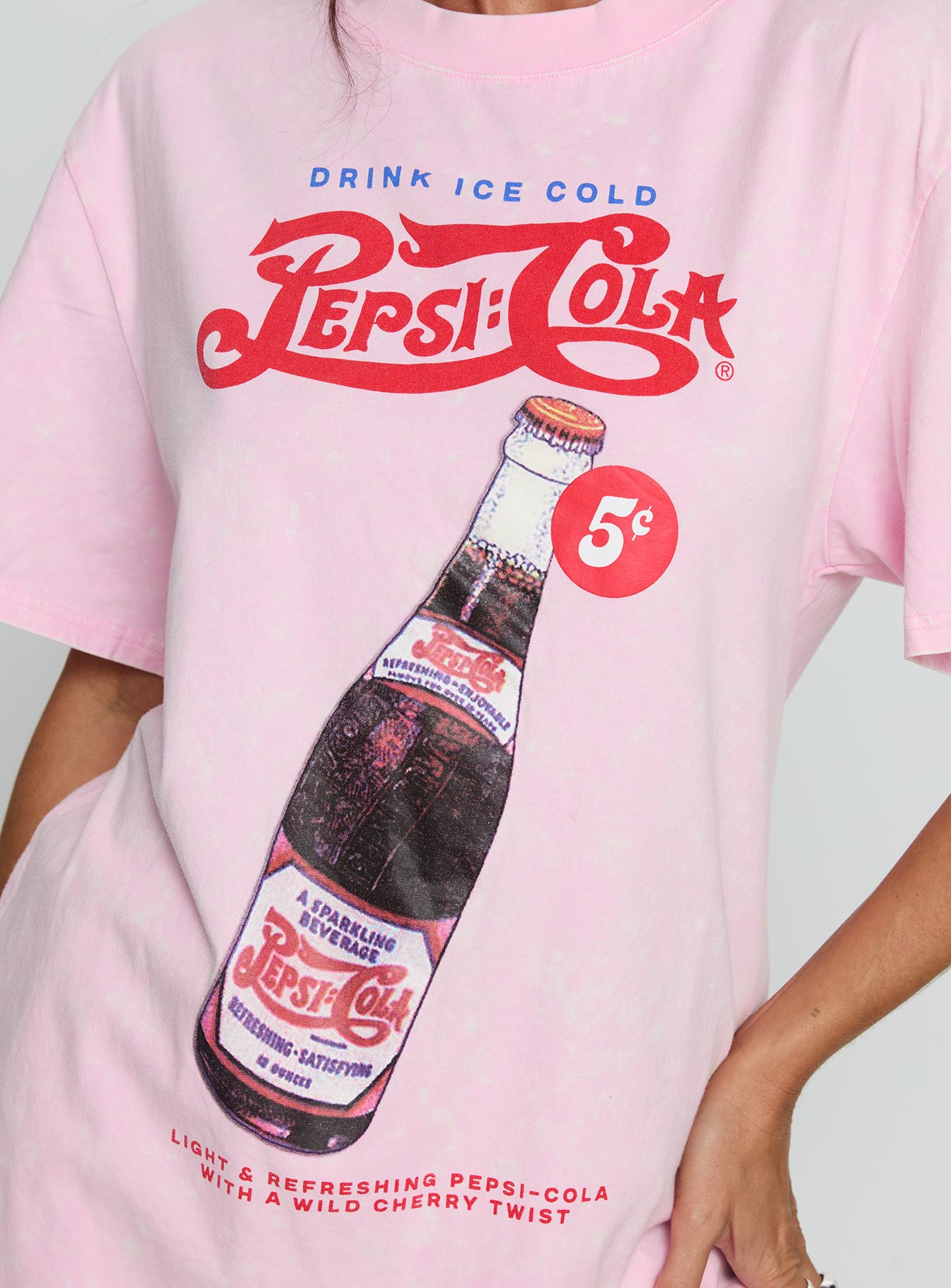Pepsi Cola Graphic Top Washed Pink-Vipp Girl