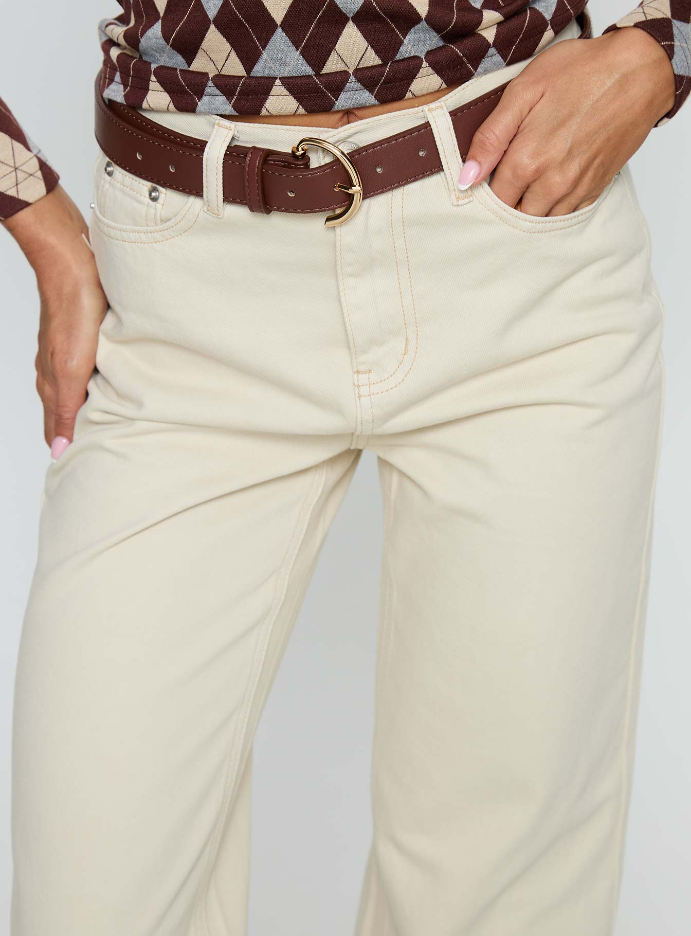 Maple Mid Rise Flare Jeans Ecru-Vipp Girl