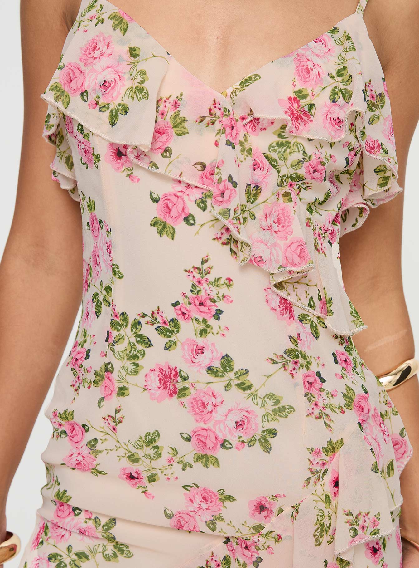 Garys Midi Dress Cream Floral-Vipp Girl