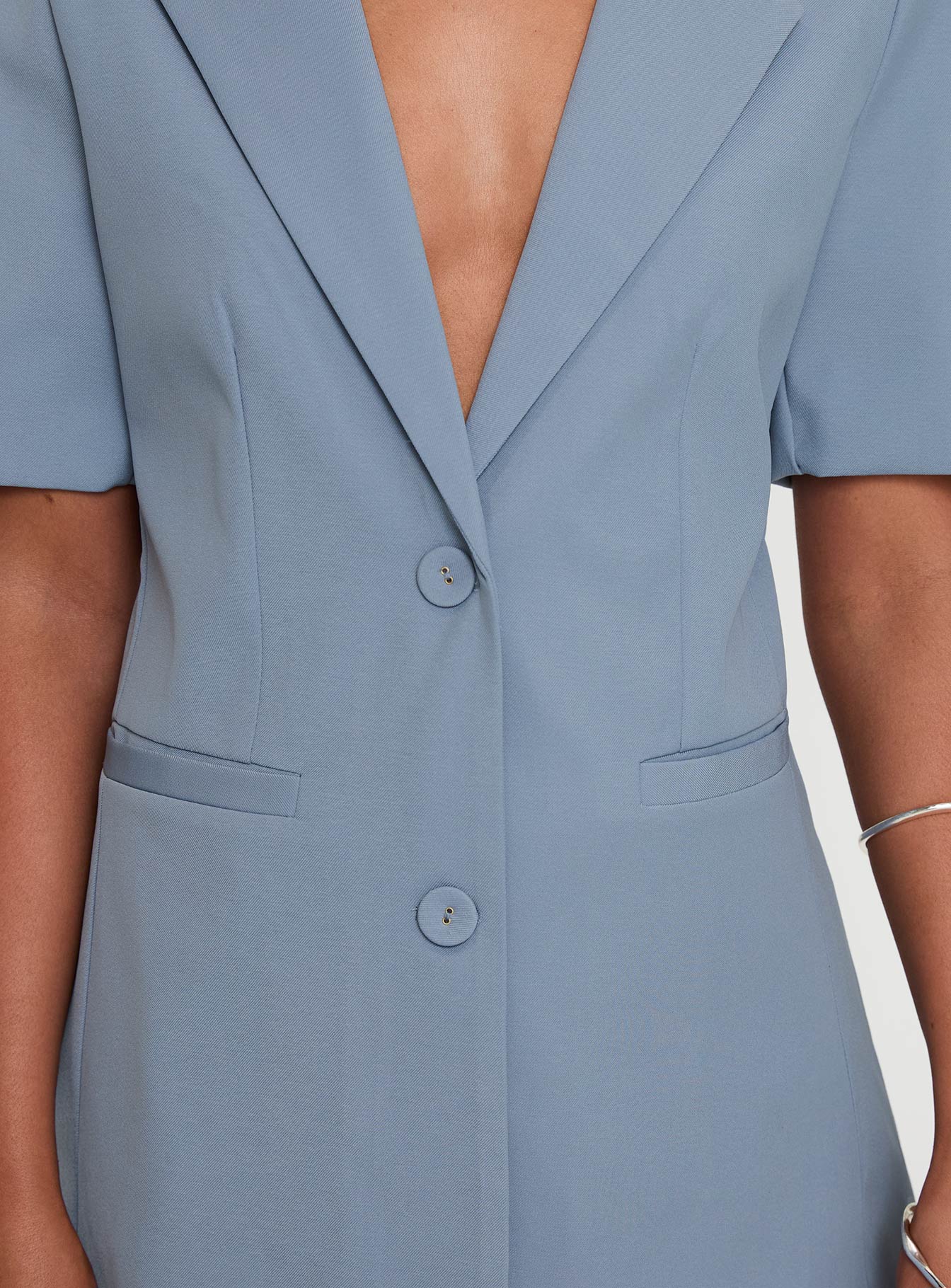 Bisou Bisou Short Sleeved Blazer Blue-Vipp Girl