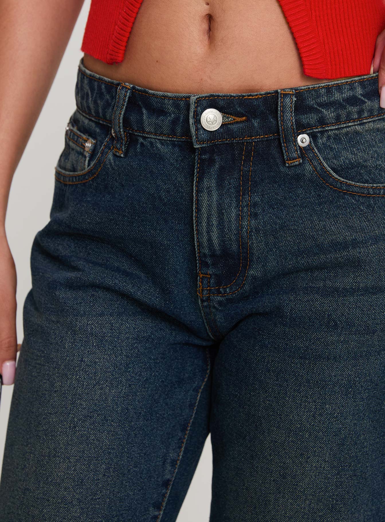 Cybele Mid Rise Straight Leg Jeans Dark Denim-Vipp Girl