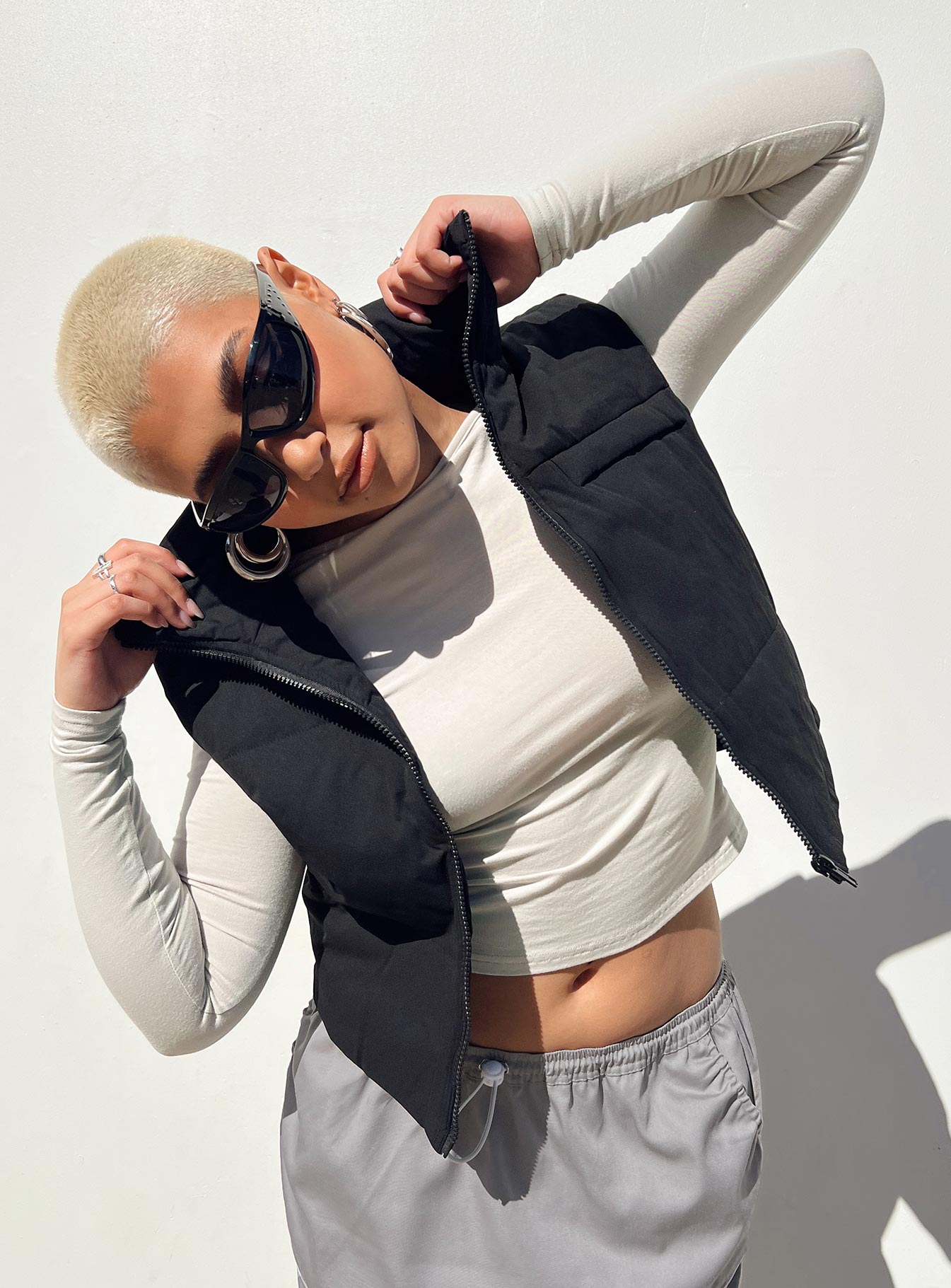 Kirby Puffer Vest Black-Vipp Girl