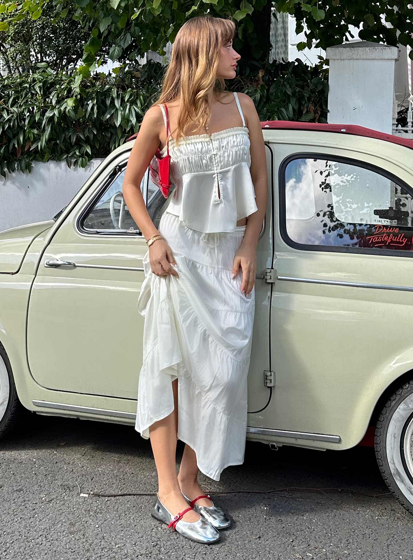 Keira Tiered Maxi Skirt Porcelain-Vipp Girl