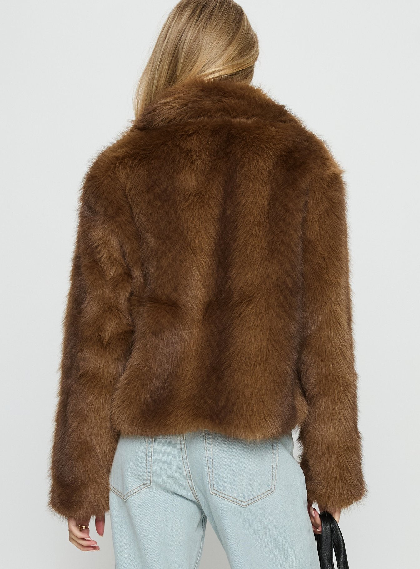 Dawnn Faux Fur Jacket Brown-Vipp Girl