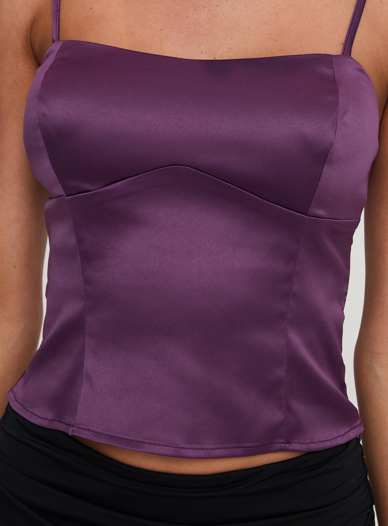 Marcelline Satin Top Plum-Vipp Girl