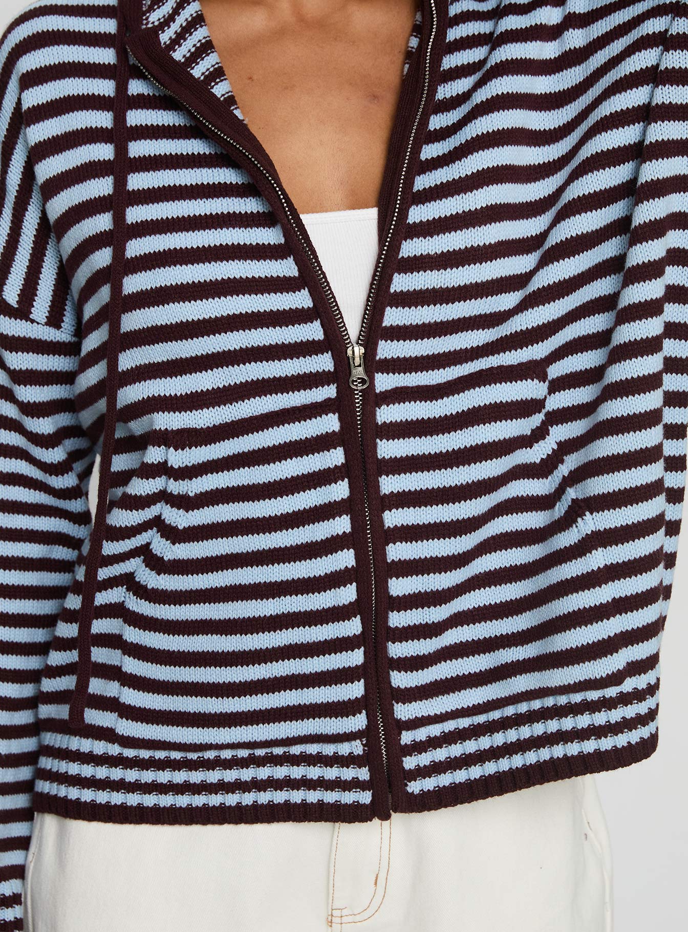 Brienna Zip Jacket Burgundy / Blue Stripe-Vipp Girl
