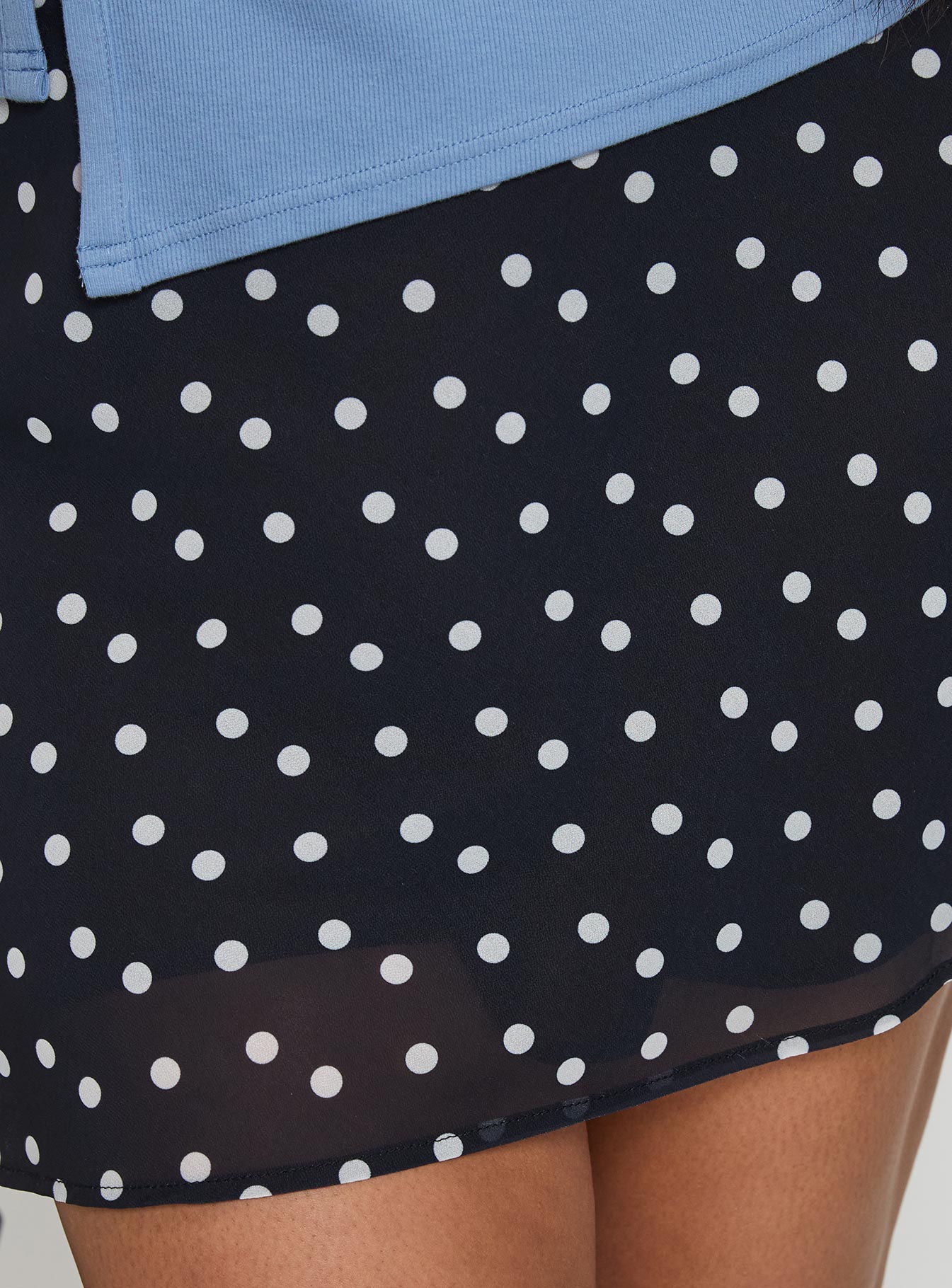 Dapple Bias Mini Skirt Black Polka Dot Curve-Vipp Girl
