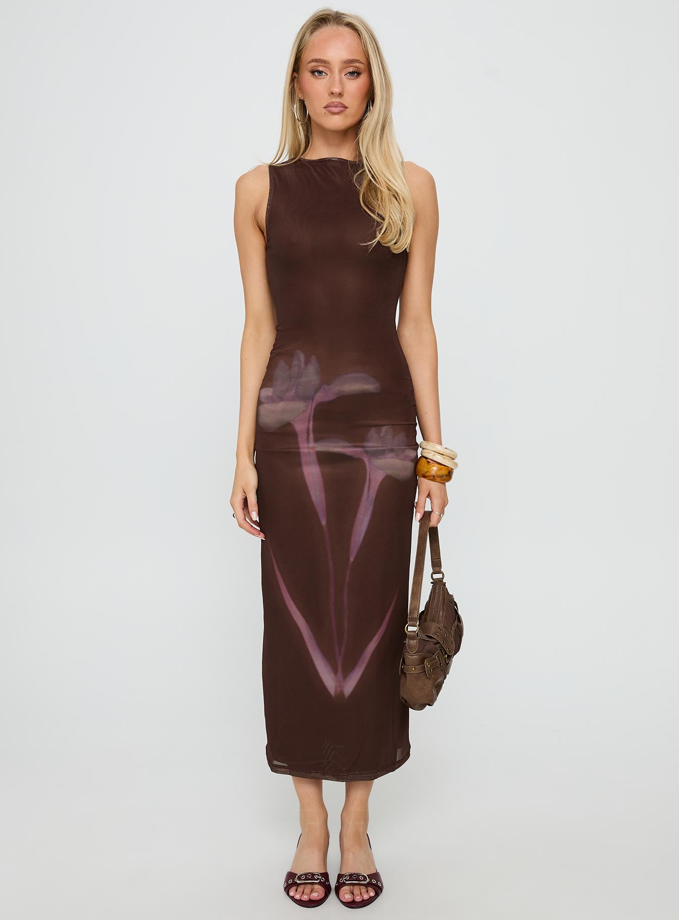 Fayola Maxi Dress Floral Brown-Vipp Girl