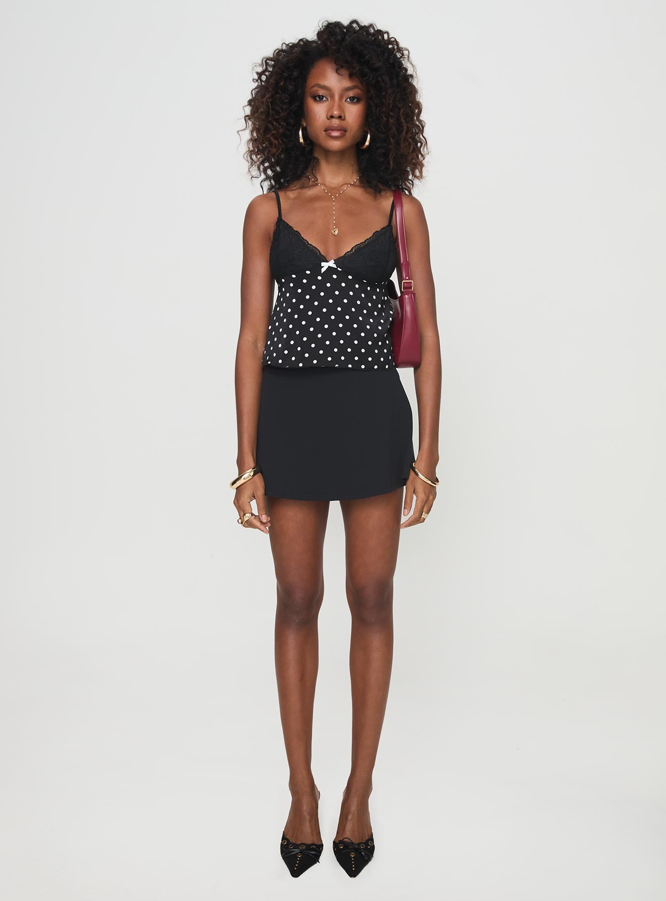 Castien Top Black Polka-Vipp Girl