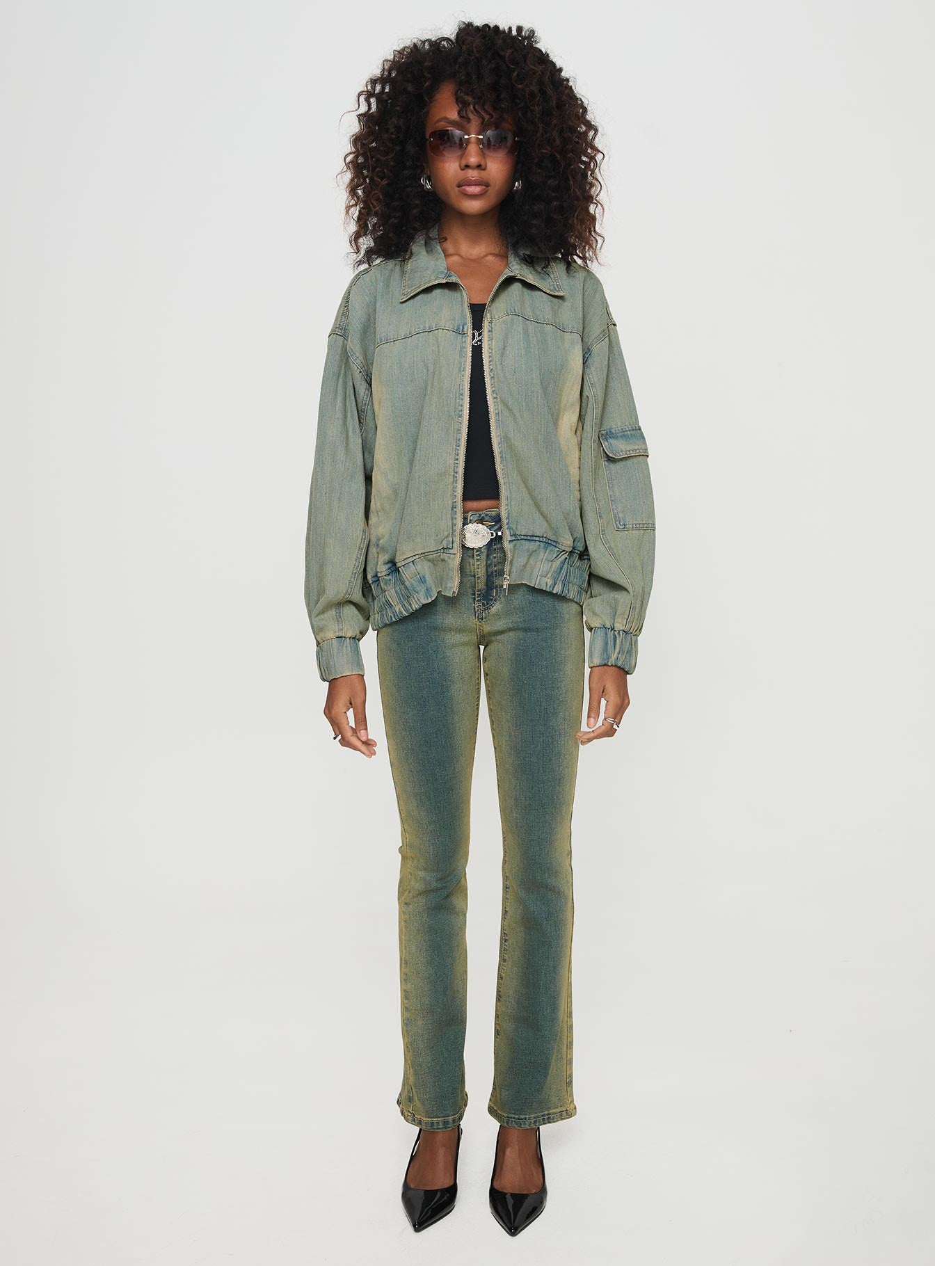 Korbin Denim Bomber Jacket Antique Wash-Vipp Girl