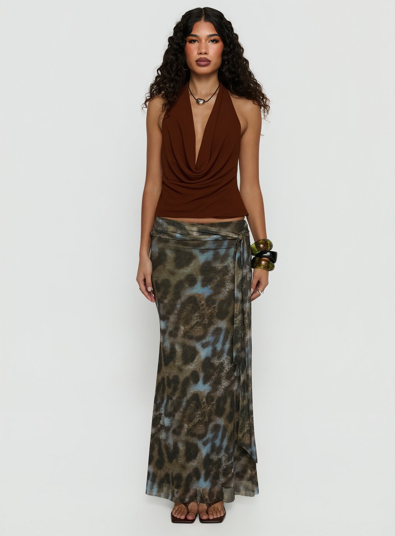 Caviar Tie Maxi Skirt Leopard-Vipp Girl