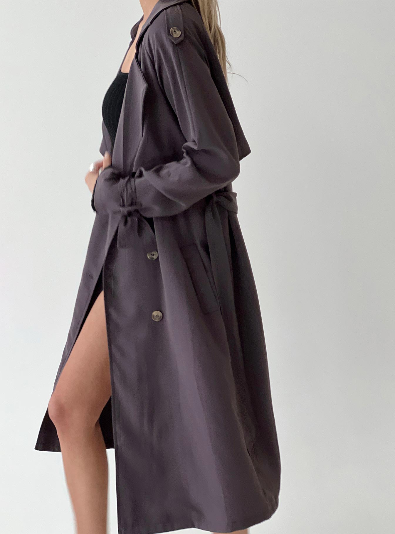 Cassie Trench Coat Grey-Vipp Girl