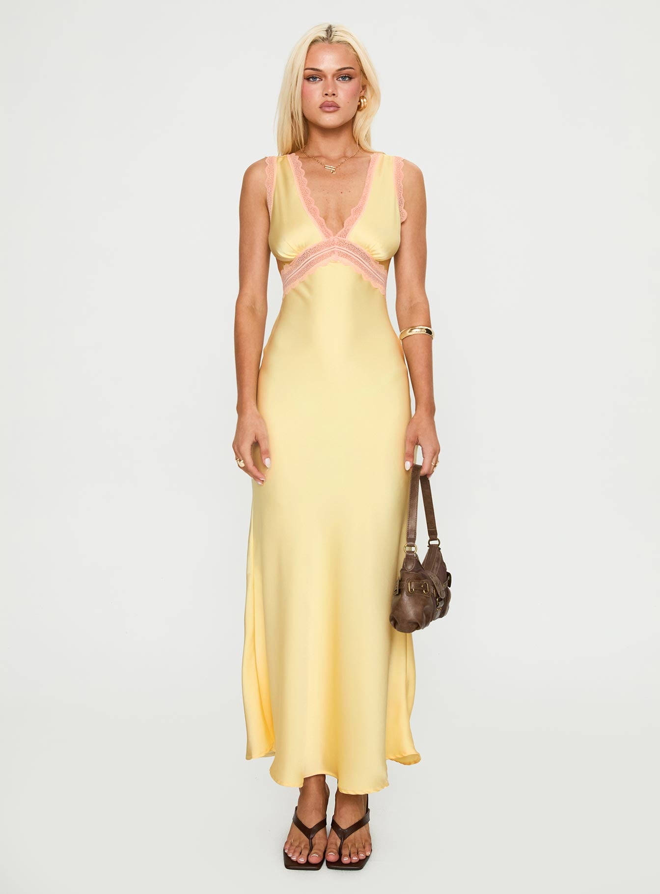 Prophecies Lace Maxi Dress Lemon-Vipp Girl