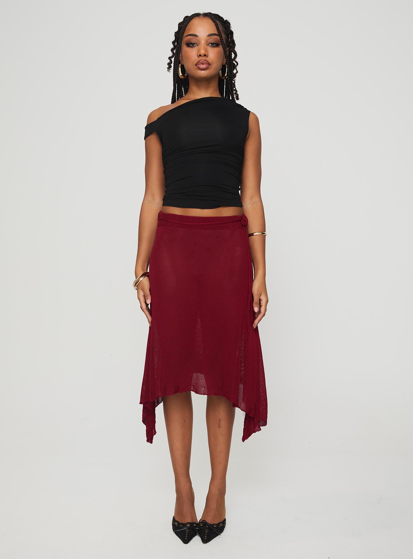 Leysa Midi Skirt Red-Vipp Girl
