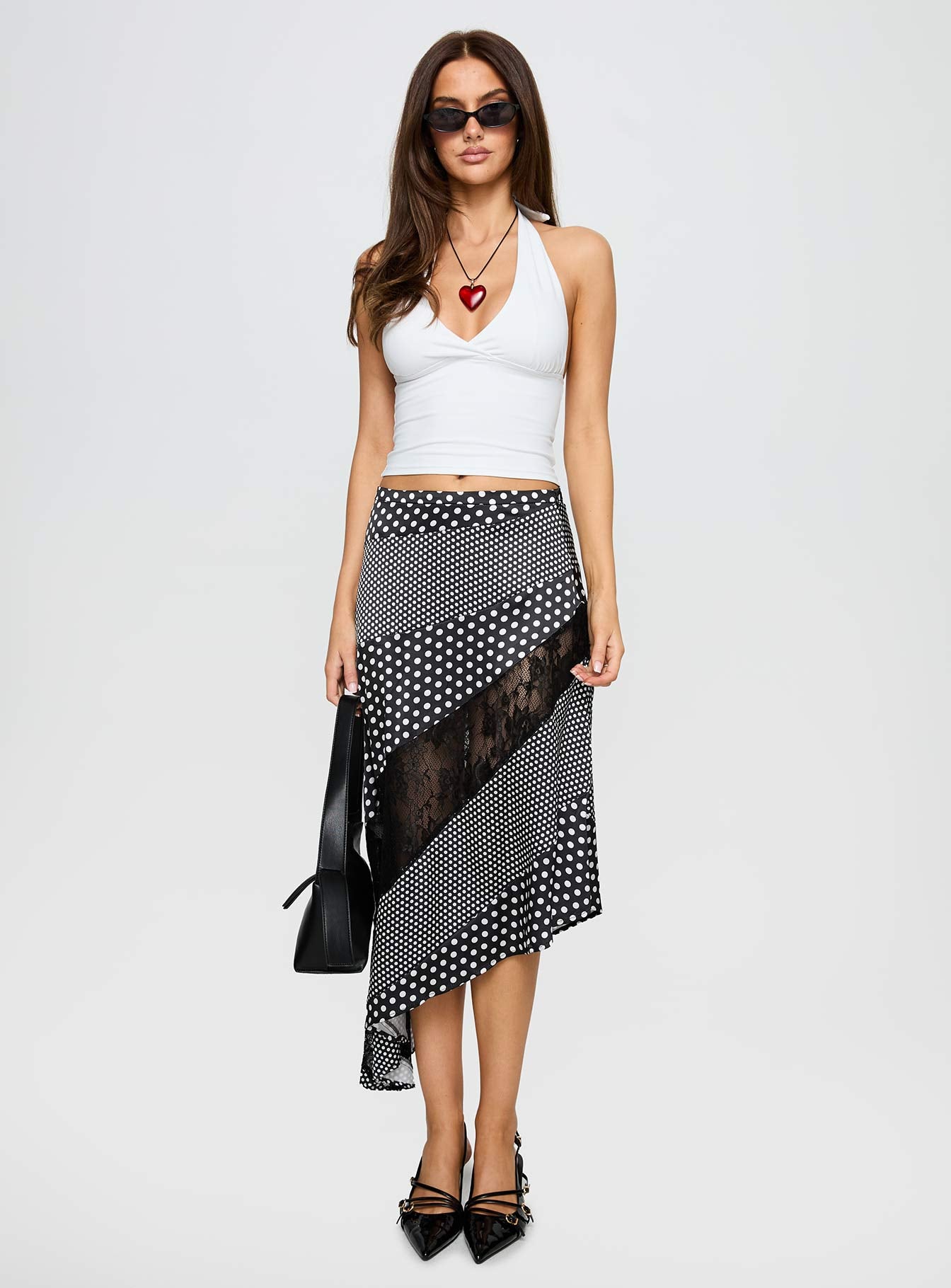 Midnight Memories Asymmetrical Midi Skirt Black Multi-Vipp Girl