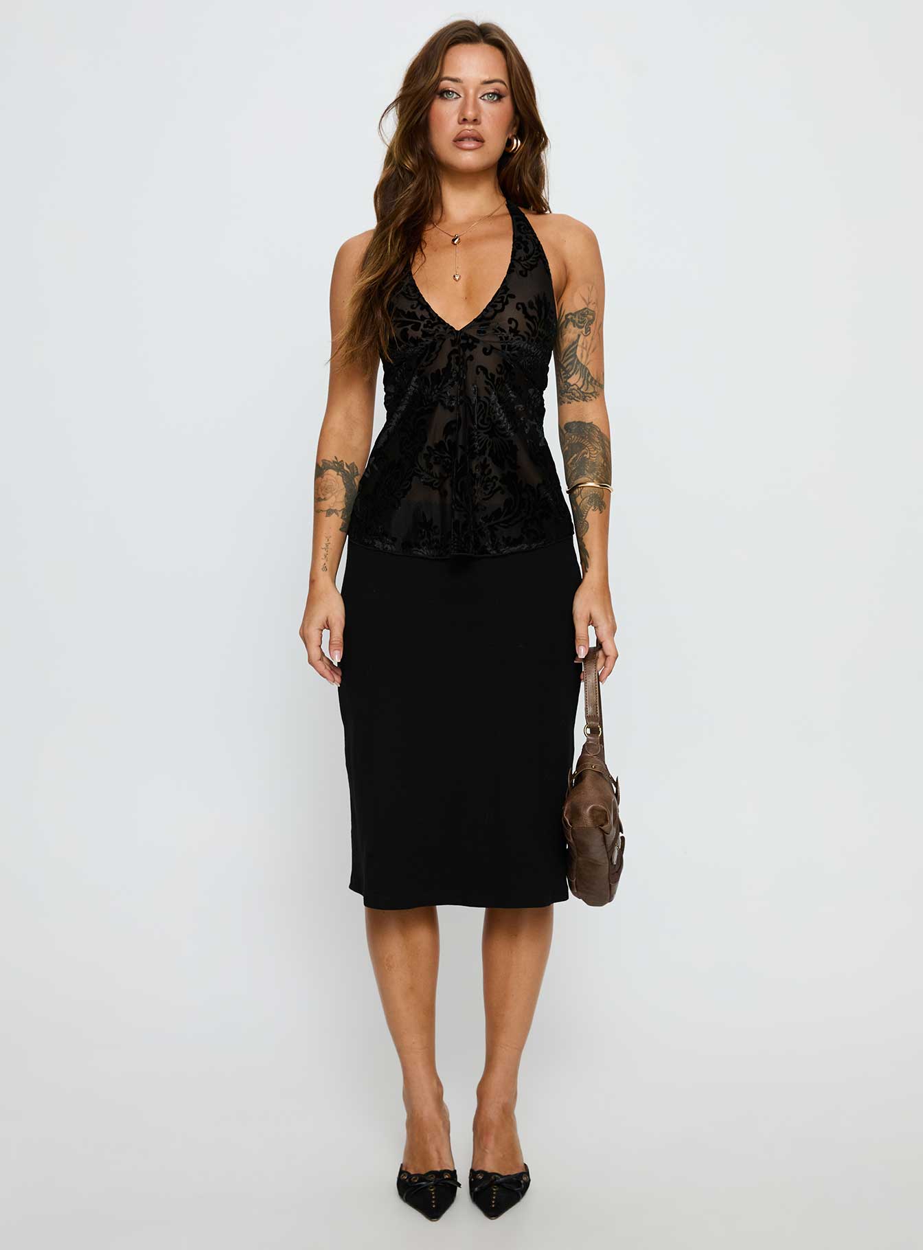 Eccentric Halter Top Black-Vipp Girl