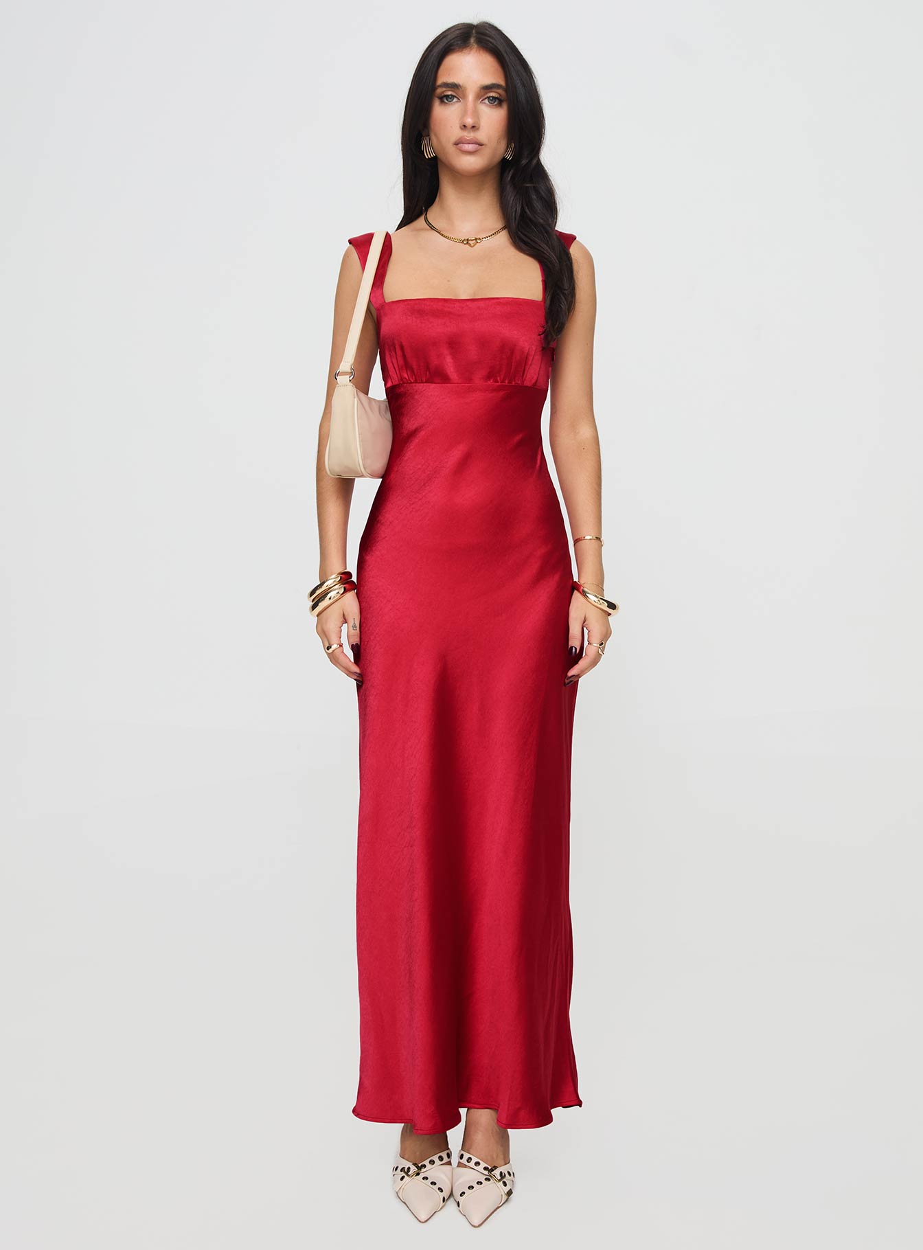 Radioactive Bias Cut Maxi Dress Red-Vipp Girl