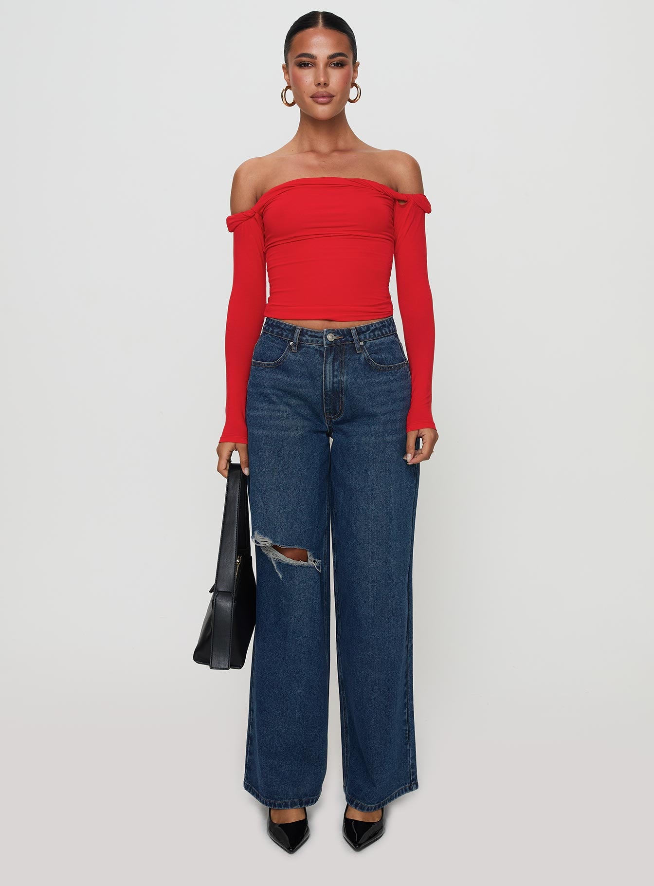 Dusky Long Sleeve Top Red-Vipp Girl