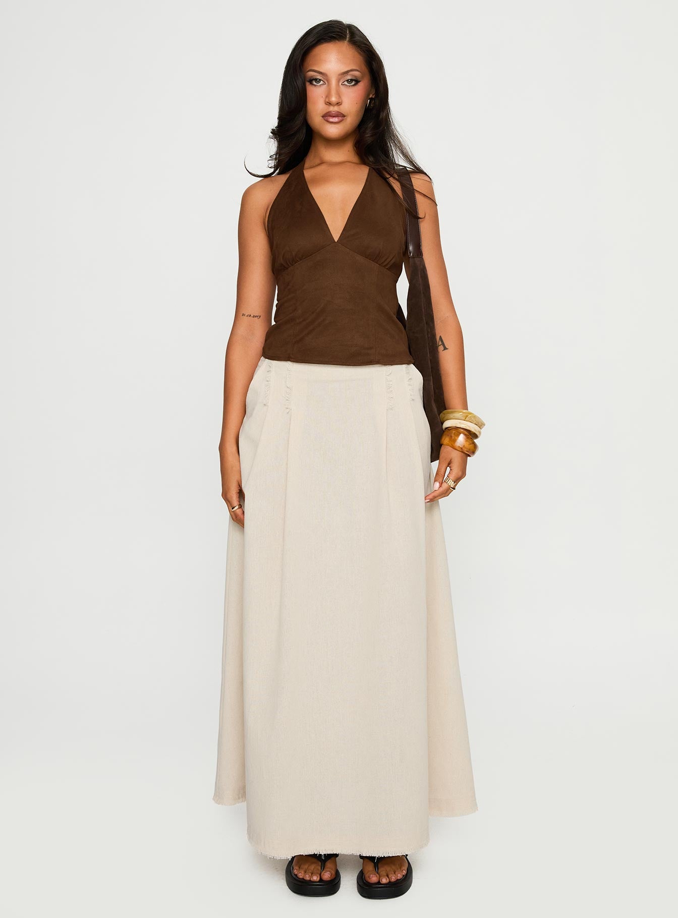 Bohemian Spirit Maxi Skirt Beige-Vipp Girl