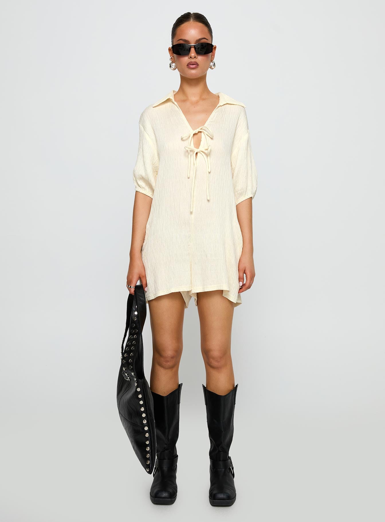 Power Move Romper Beige-Vipp Girl