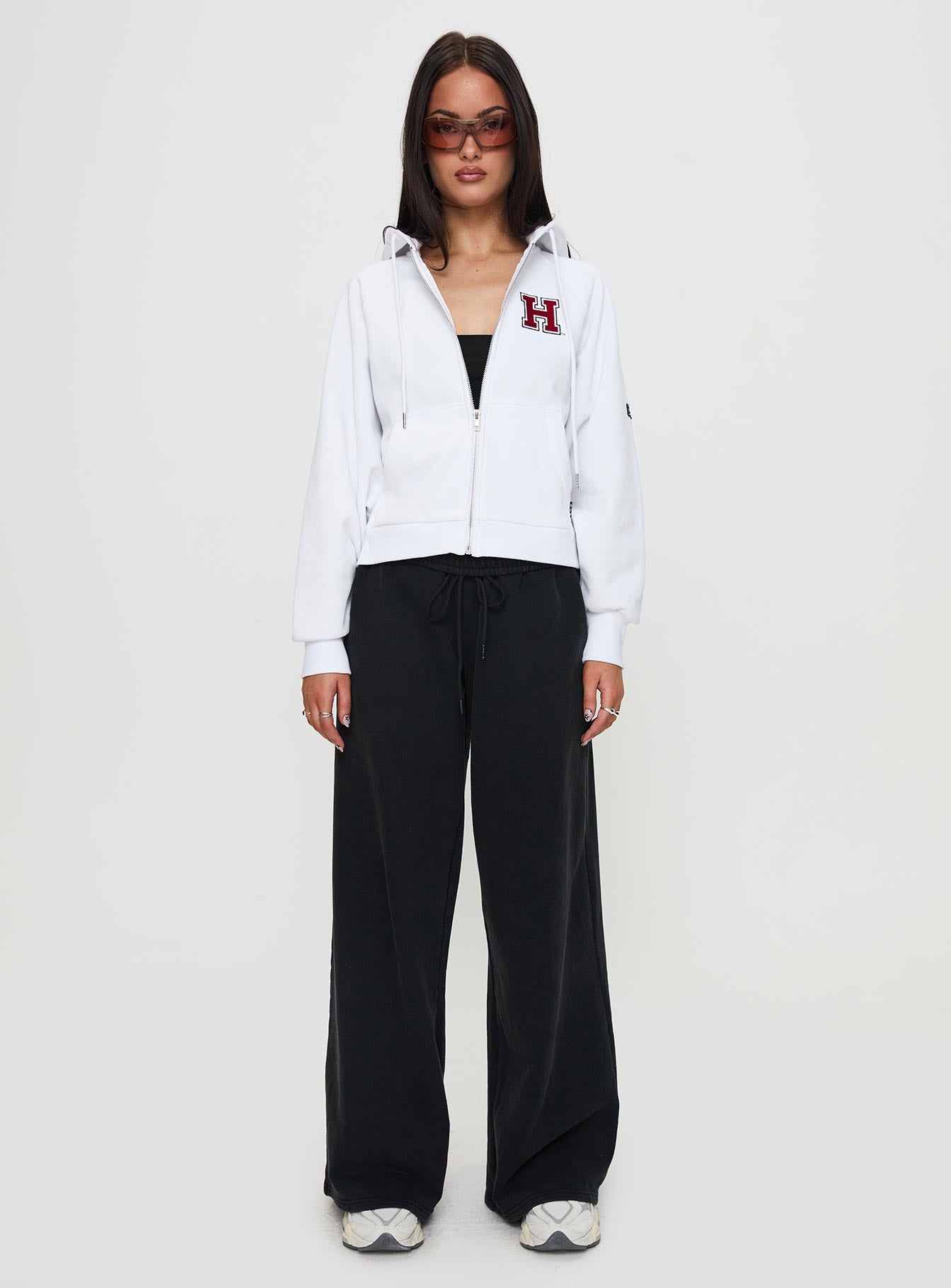 Harvard Raglan Zip Up White / Red-Vipp Girl