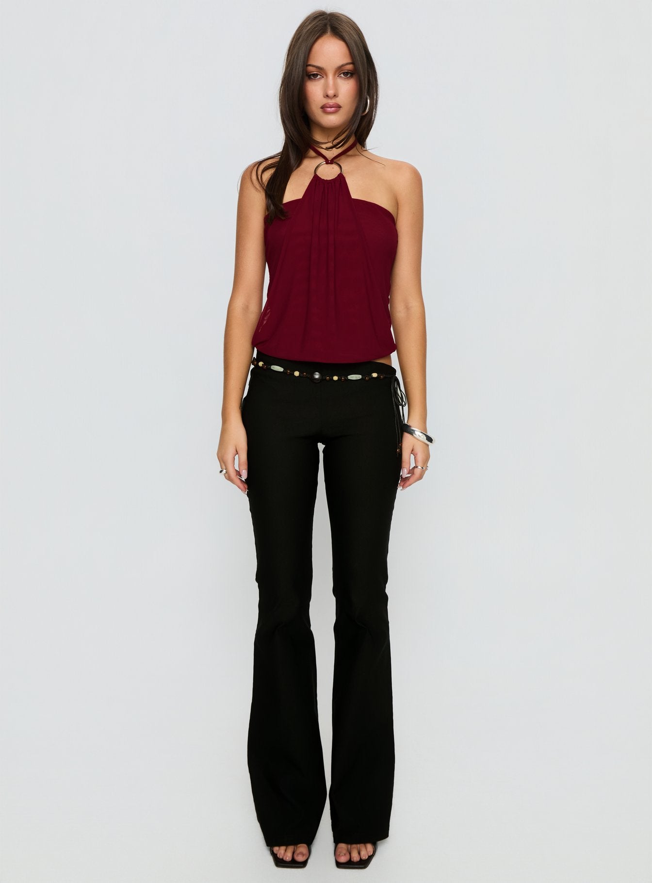 Krislynn Button Belt Pants Black-Vipp Girl