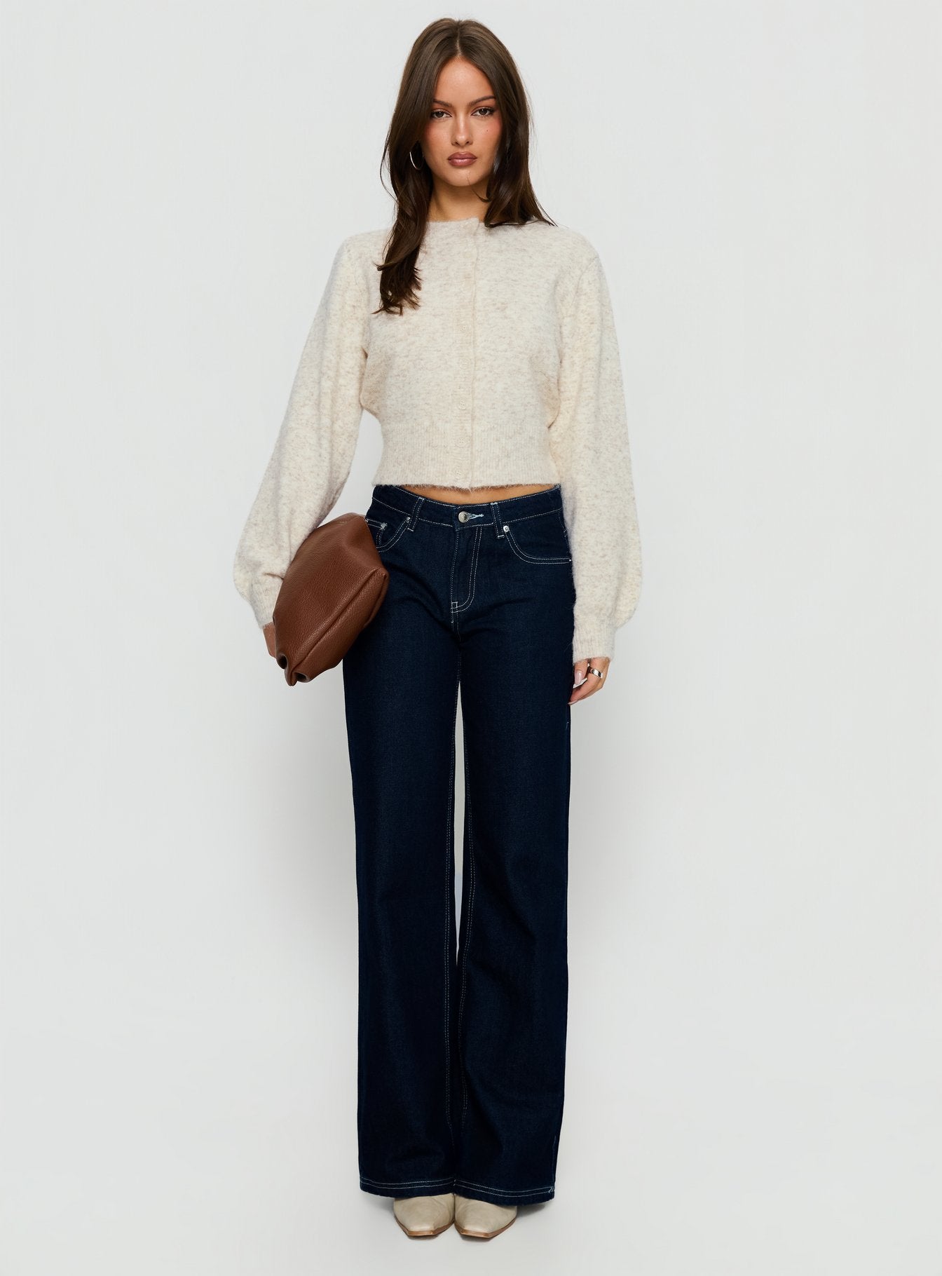 Dawsen Button Down Cardigan Cream-Vipp Girl