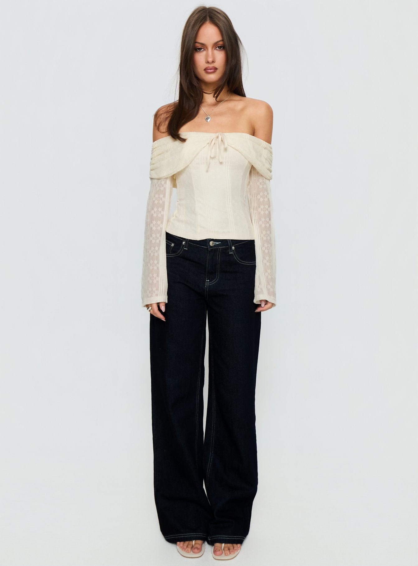 Colettie Long Sleeve Top Cream-Vipp Girl