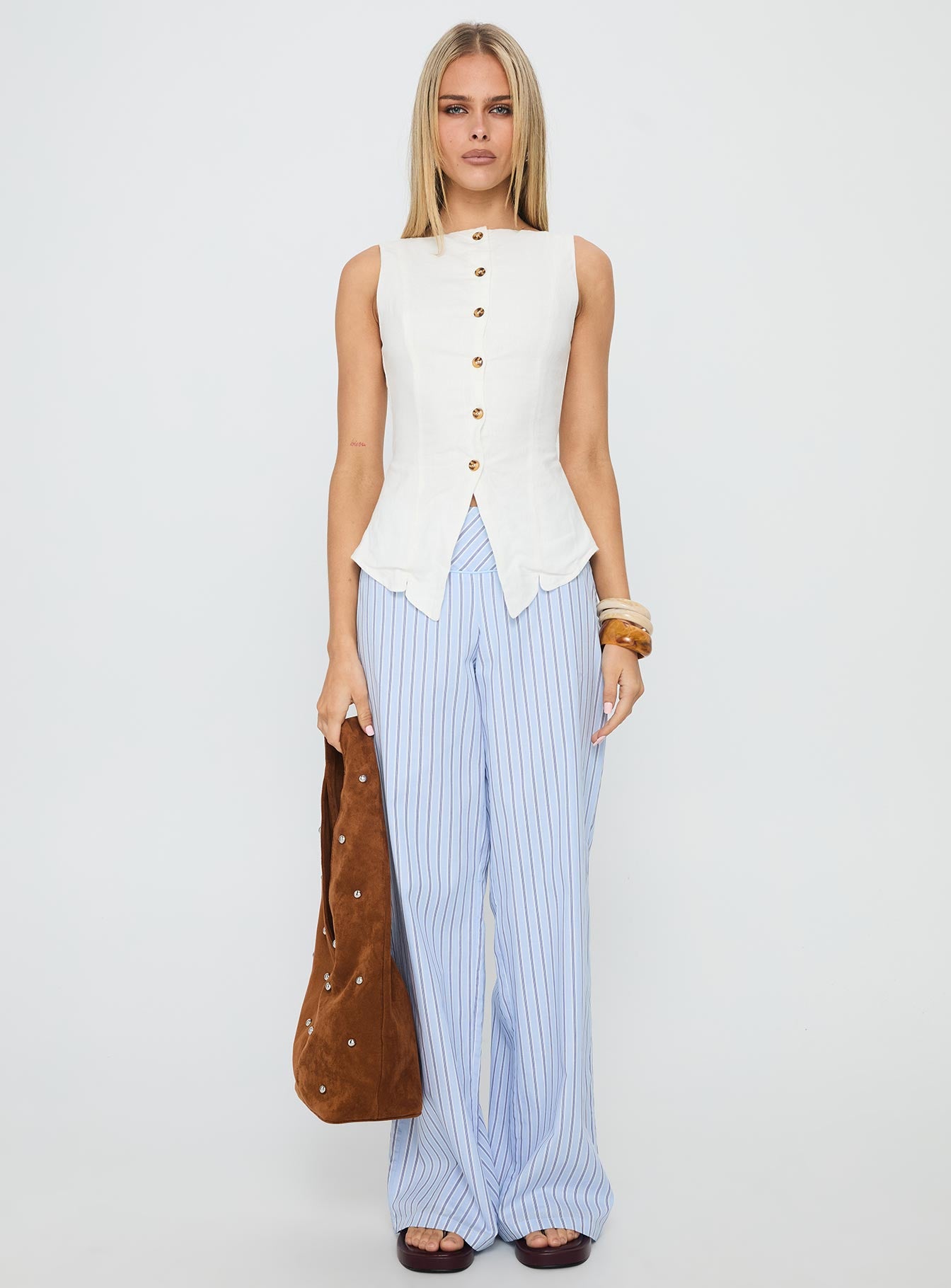 Dulcinea Longline Vest Top White-Vipp Girl