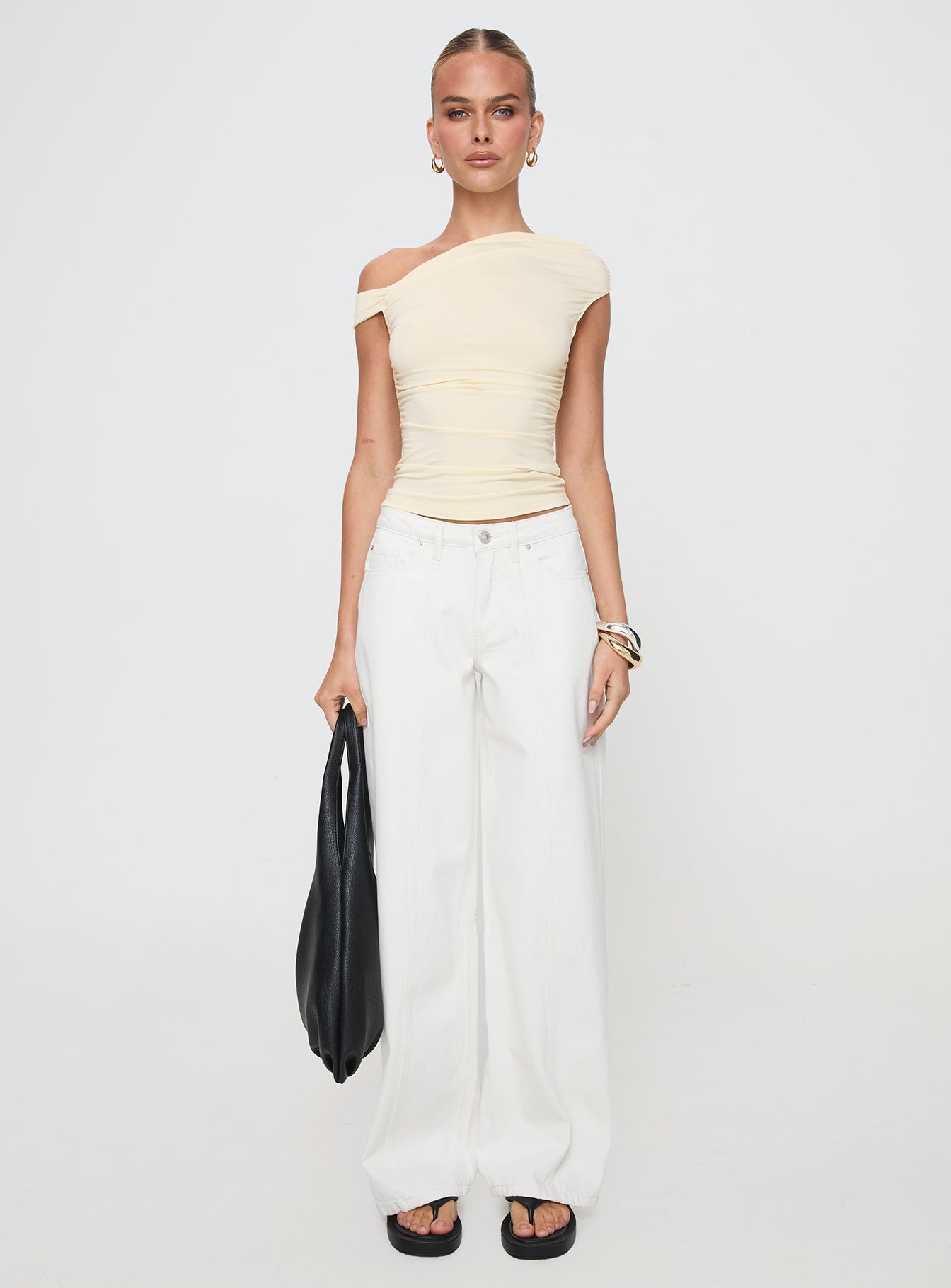 Lando Low Rise Straight Leg Jeans White-Vipp Girl