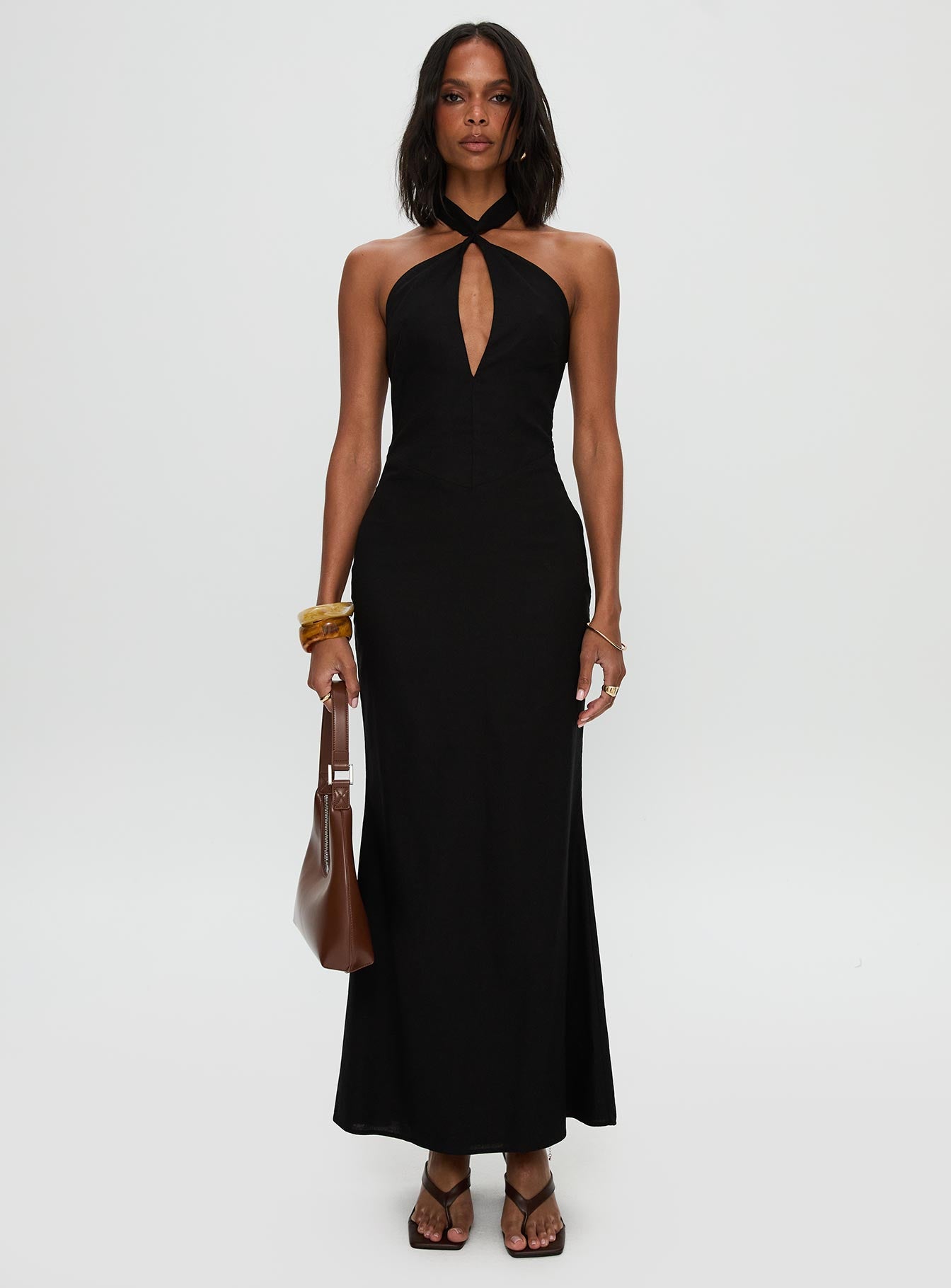 Rapture Halter Maxi Dress Black-Vipp Girl
