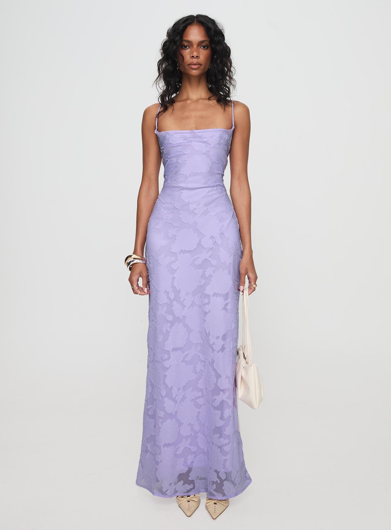 Celena Maxi Dress Lilac Burnout-Vipp Girl