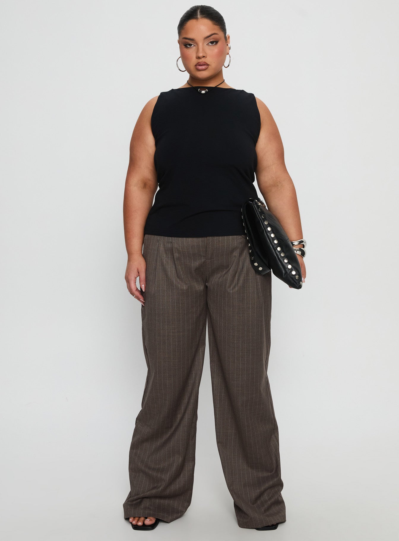 Briellea Thick Waistband Pant Pinstripe Curve-Vipp Girl