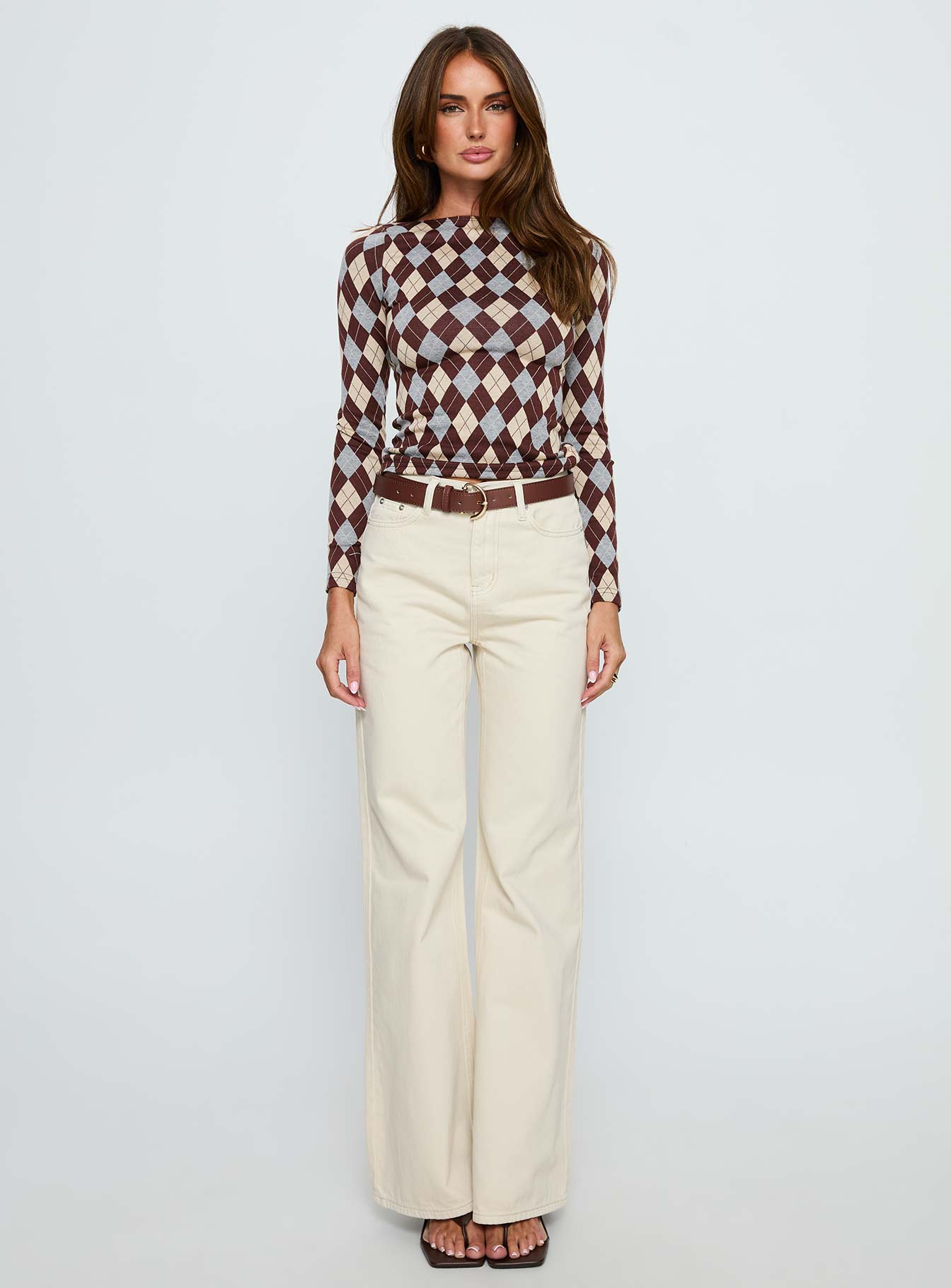 Maple Mid Rise Flare Jeans Ecru-Vipp Girl