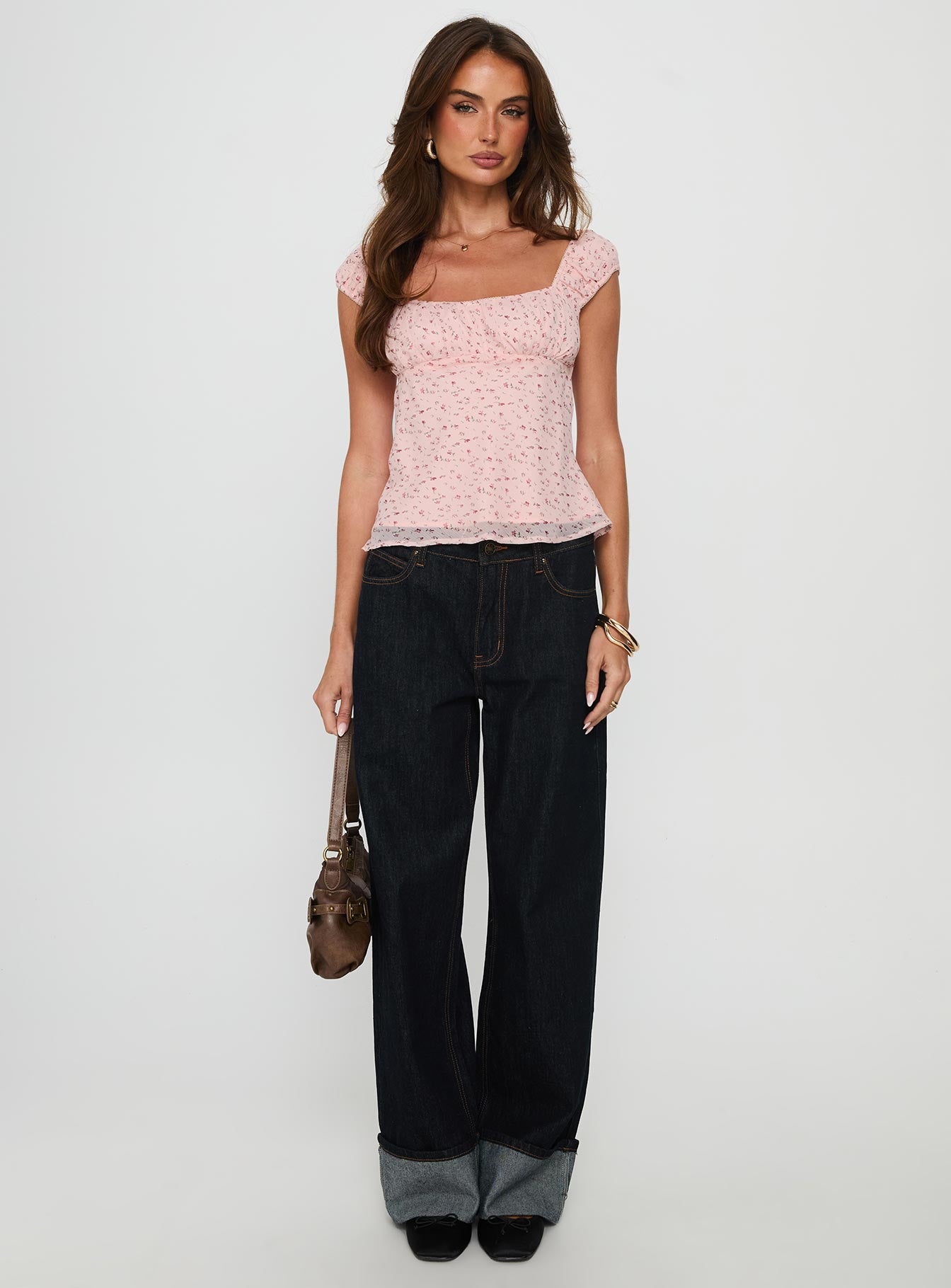 Crush It Cap Sleeve Babydoll Top Pink Floral-Vipp Girl