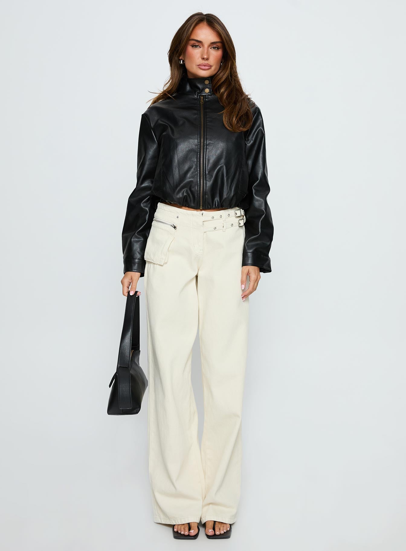 Monay Faux Leather Jacket Black-Vipp Girl