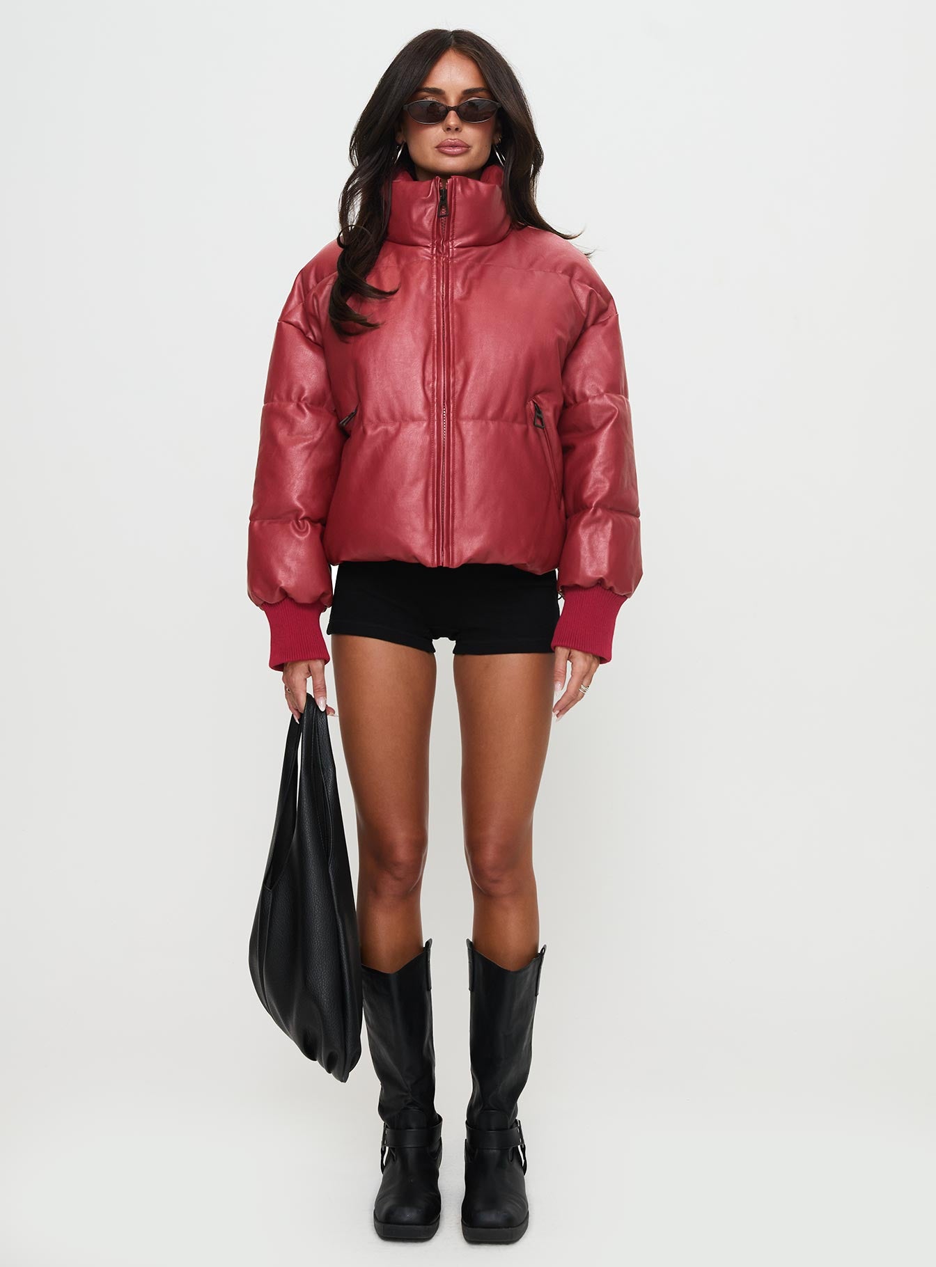 Myler Puffer Jacket Burgundy-Vipp Girl